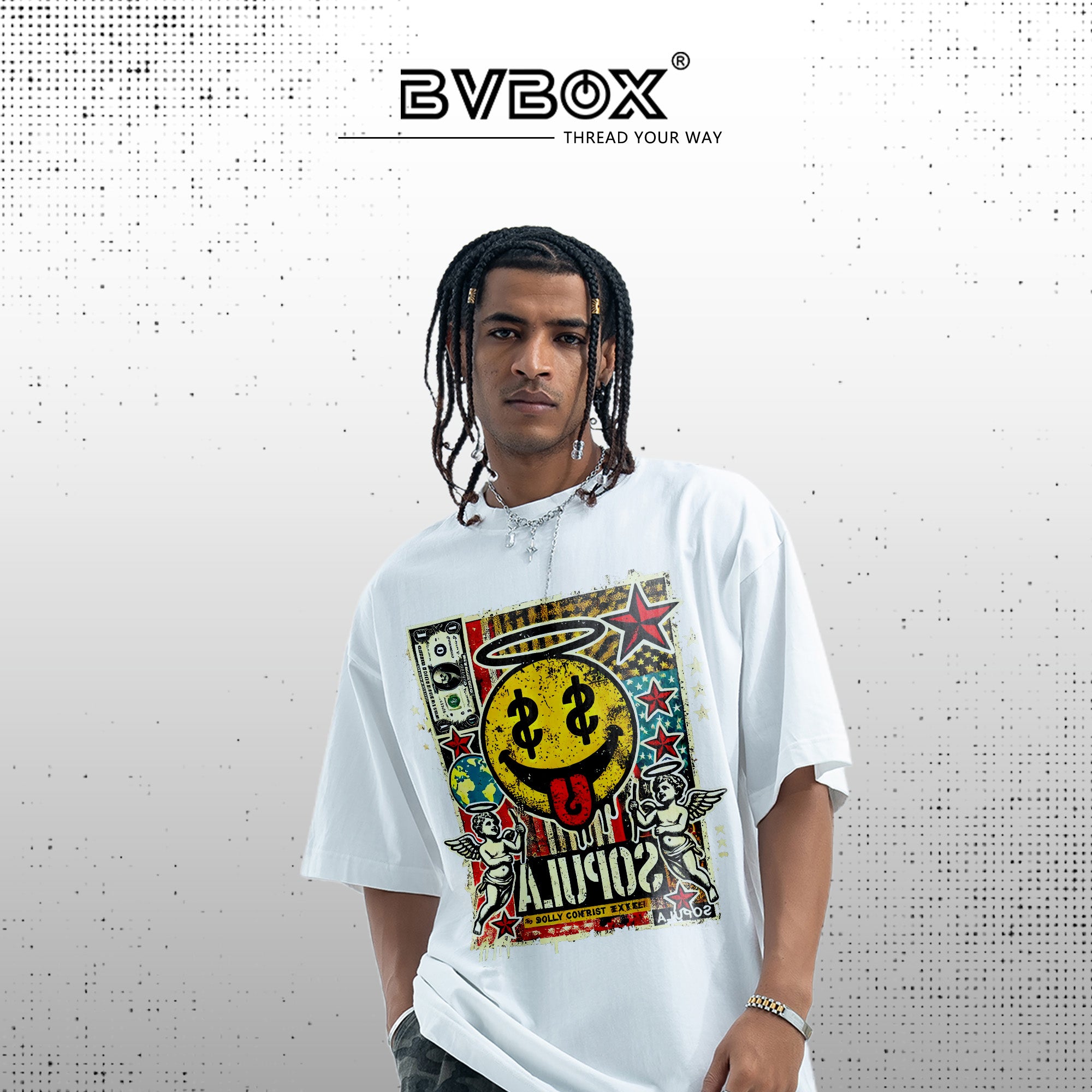 BVBOX Capital Punk T-Shirt Fashion Loose Cotton Short Sleeves