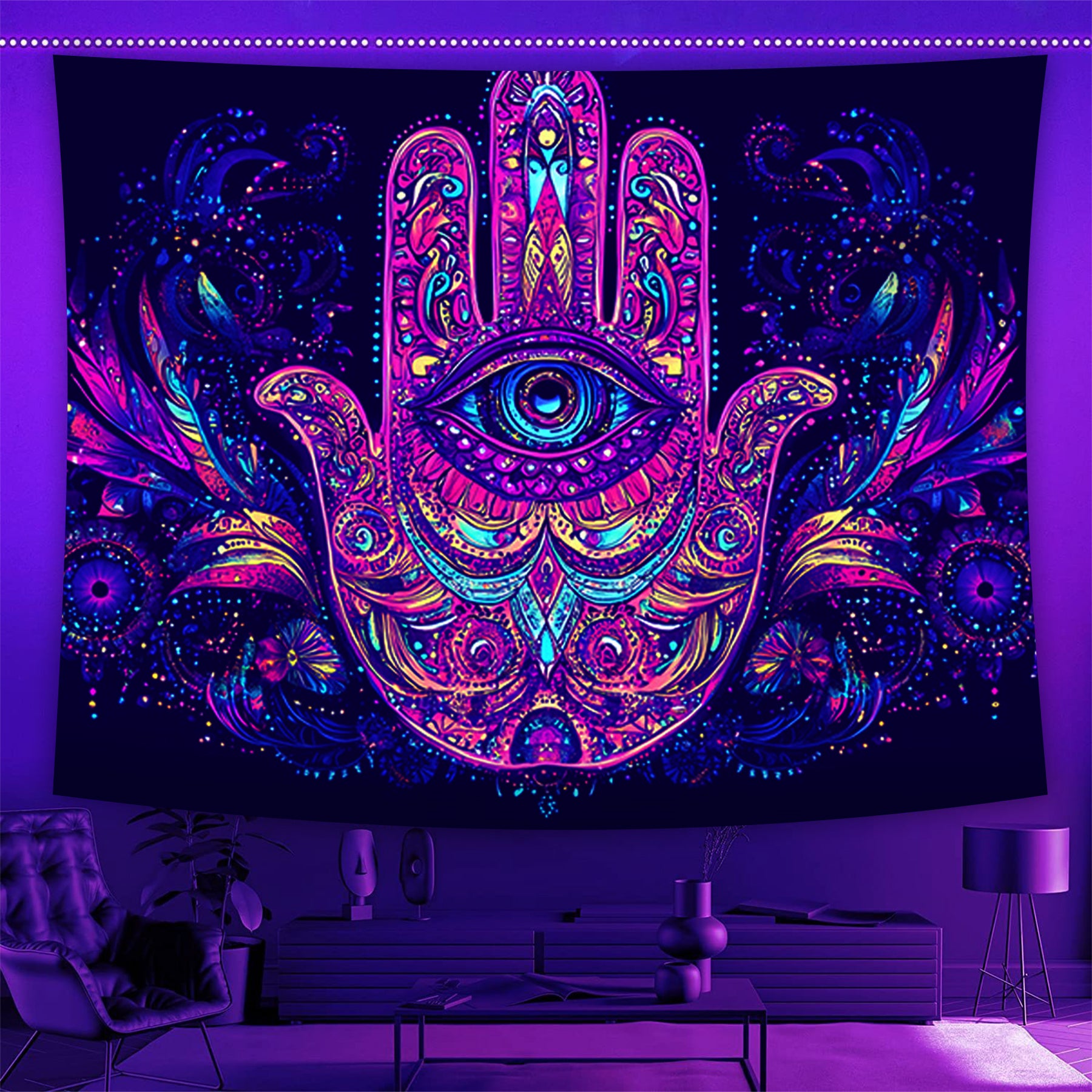 Eye of the Holy Spirit Fluorescent Decorative Bedroom Tapestry