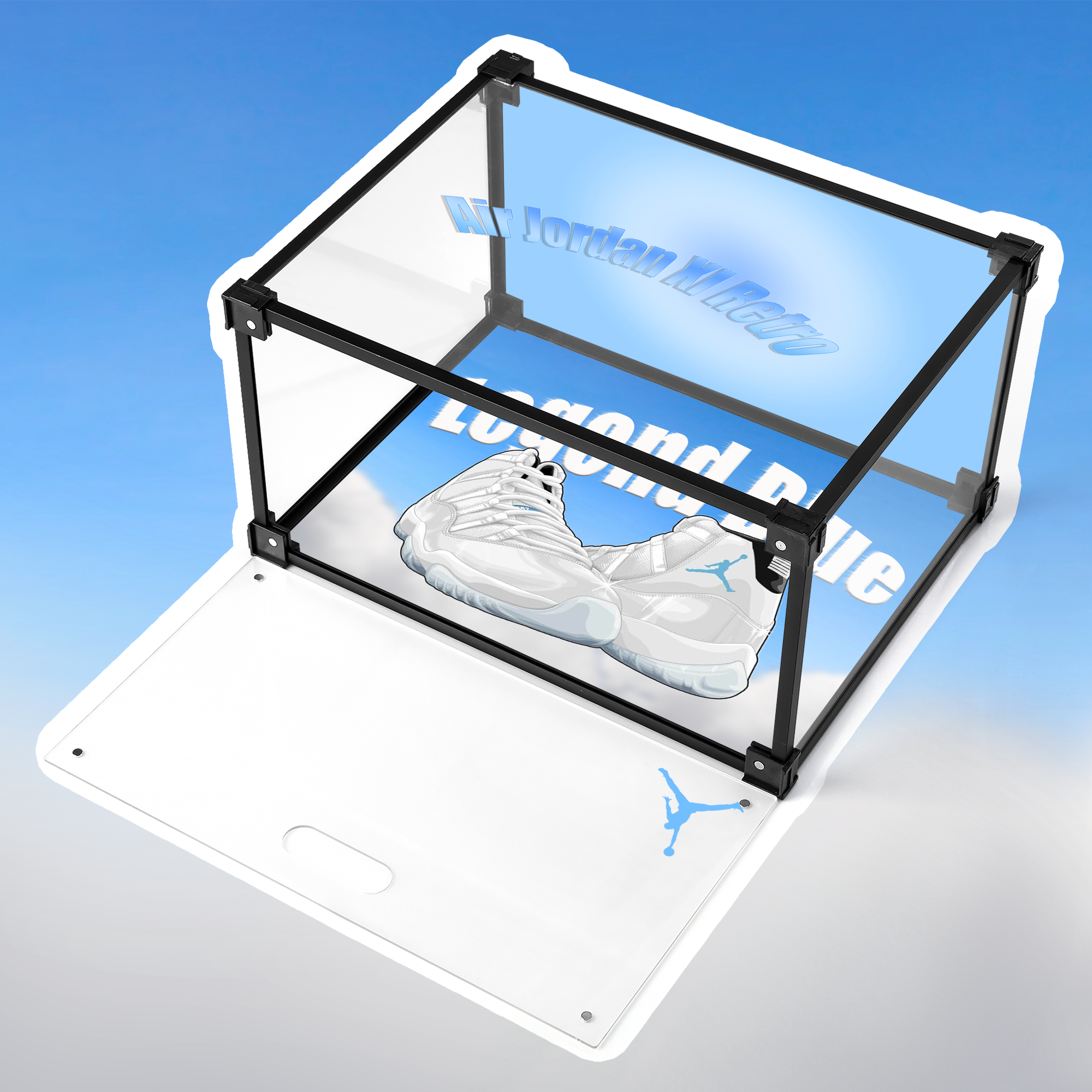 AJ 11 Legend Blue Custom Acrylic Shoe Display Box