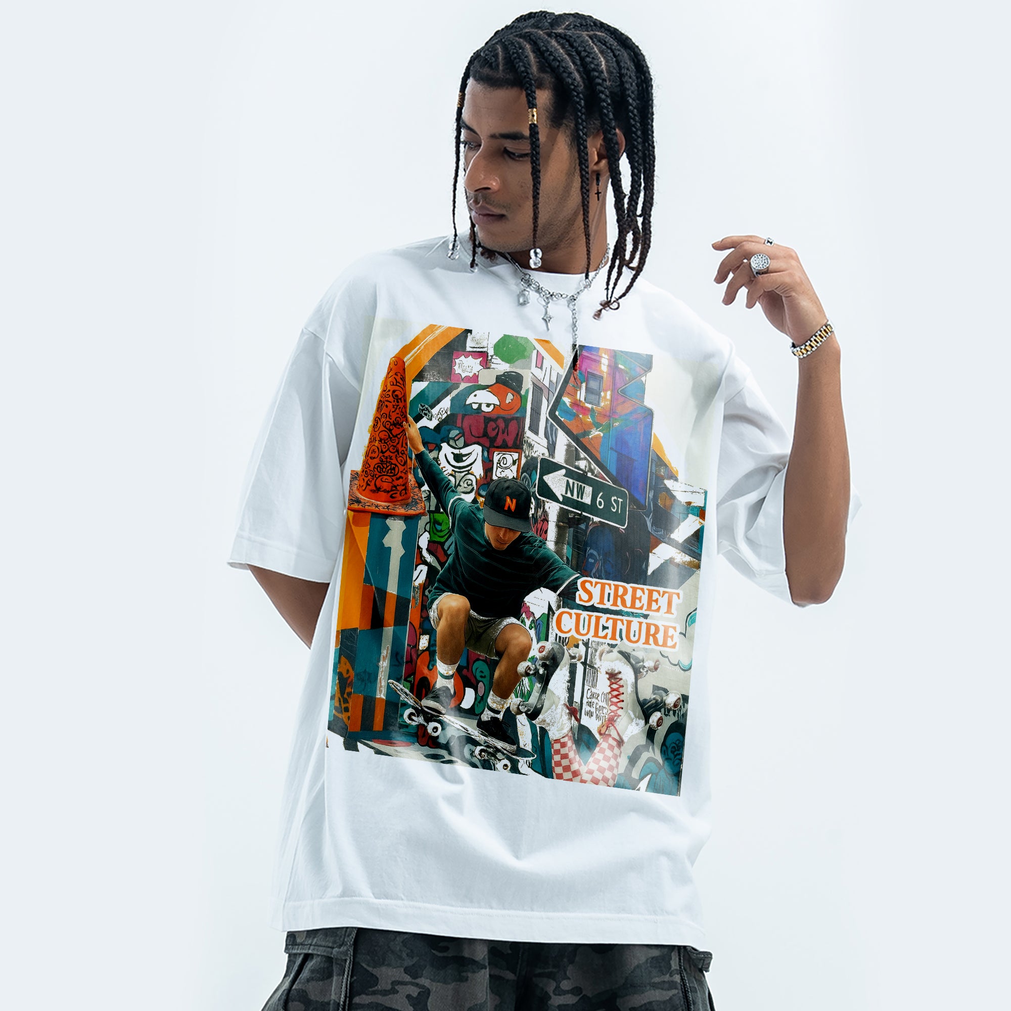 BVBOX Street Pulse T-Shirt Fashion Loose Cotton Short Sleeves