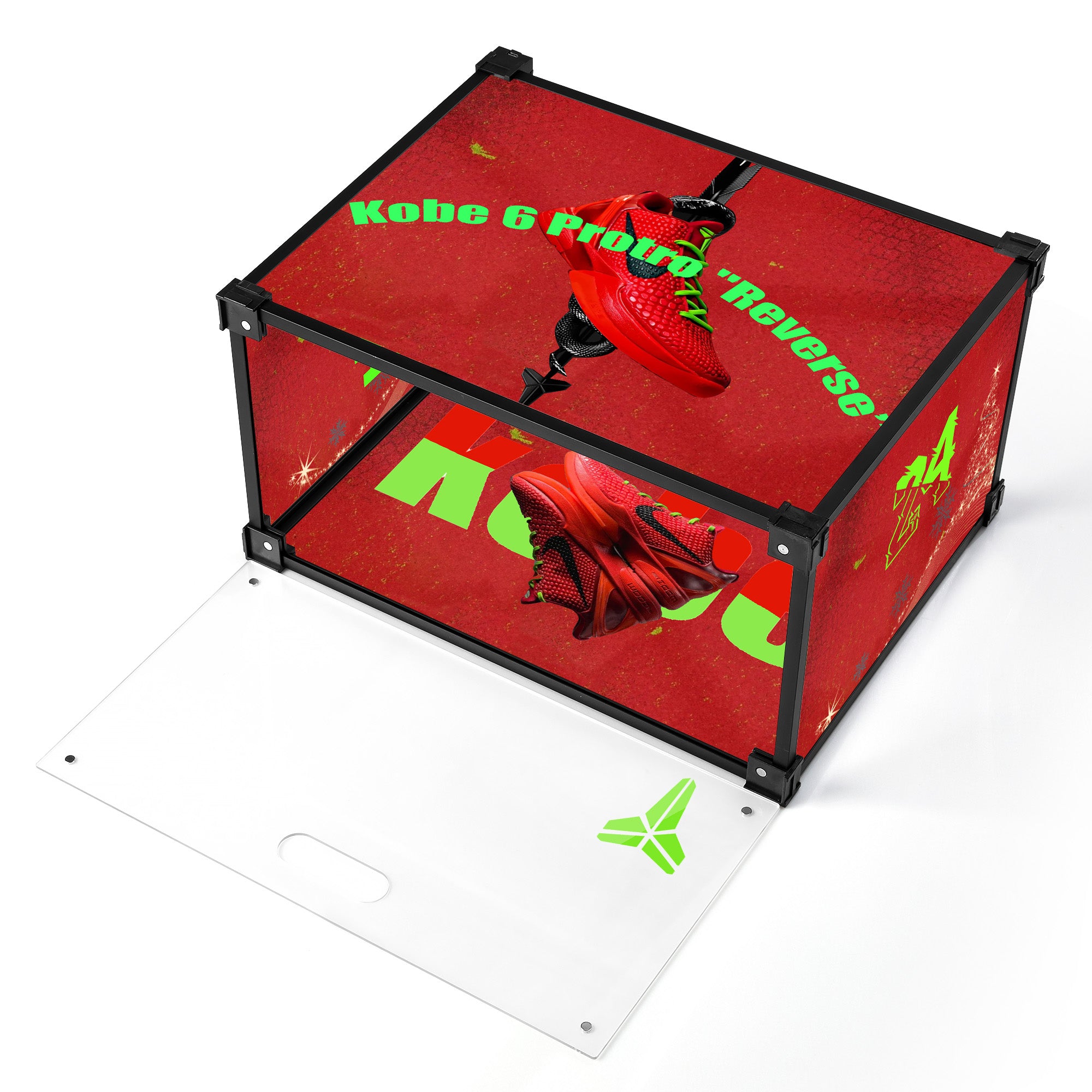 Christmas Lava Kobe 6 Custom Acrylic Display Shoe Box