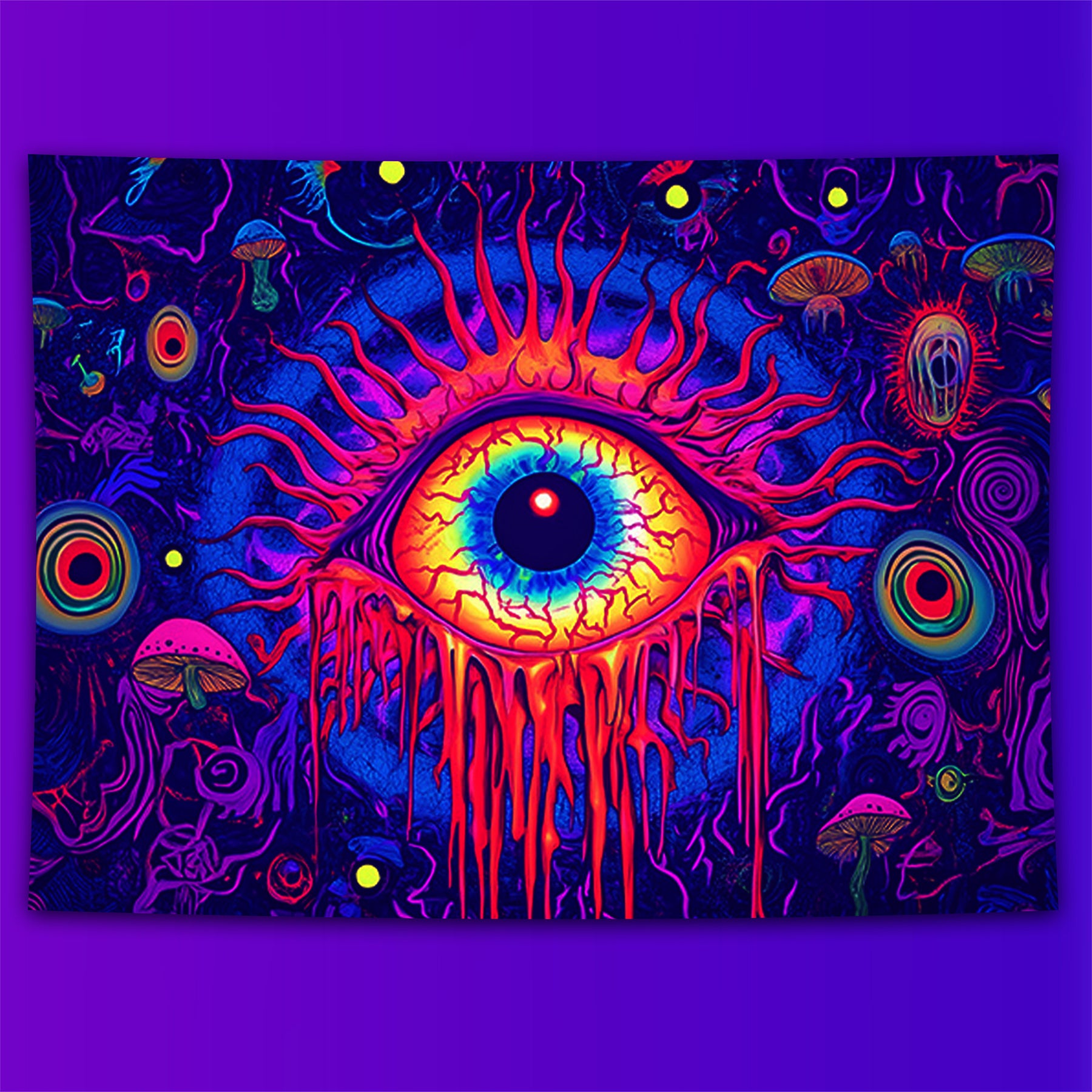 Vision Core Fluorescent Decorative Bedroom Tapestry