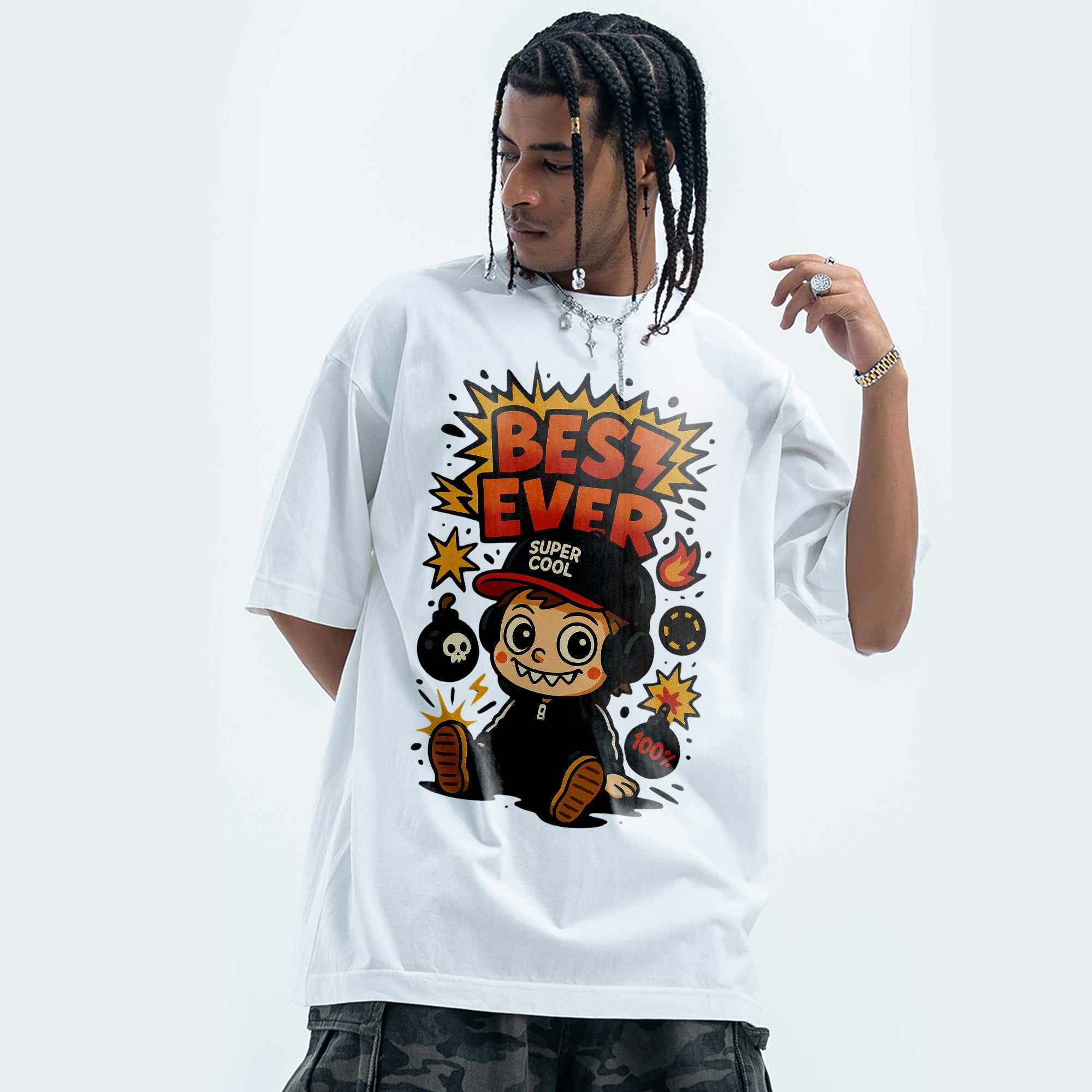 BVBOX Zap! Boi Fashion Loose Cotton Short Sleeves
