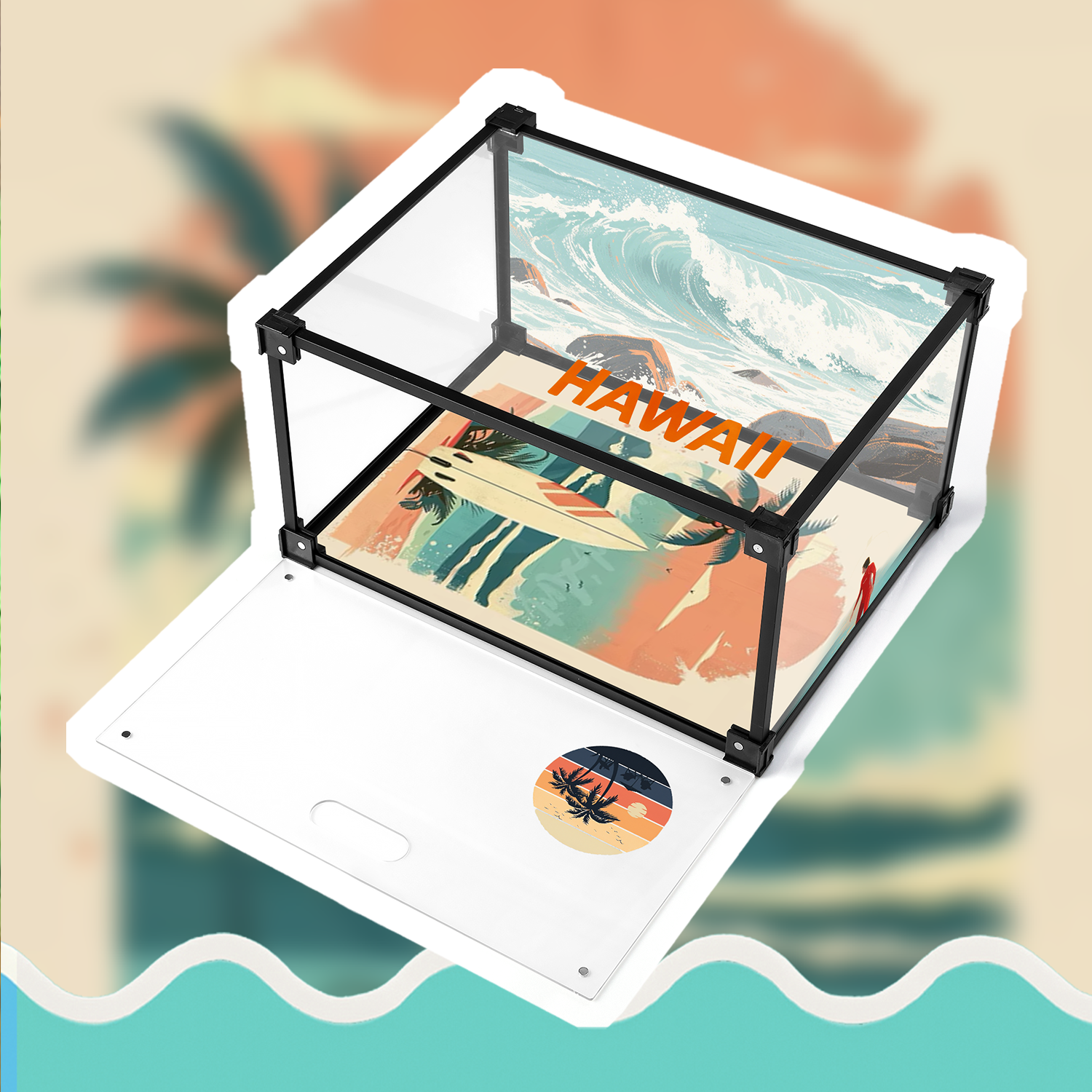 Tropical Tide Custom Acrylic Shoe Display Box