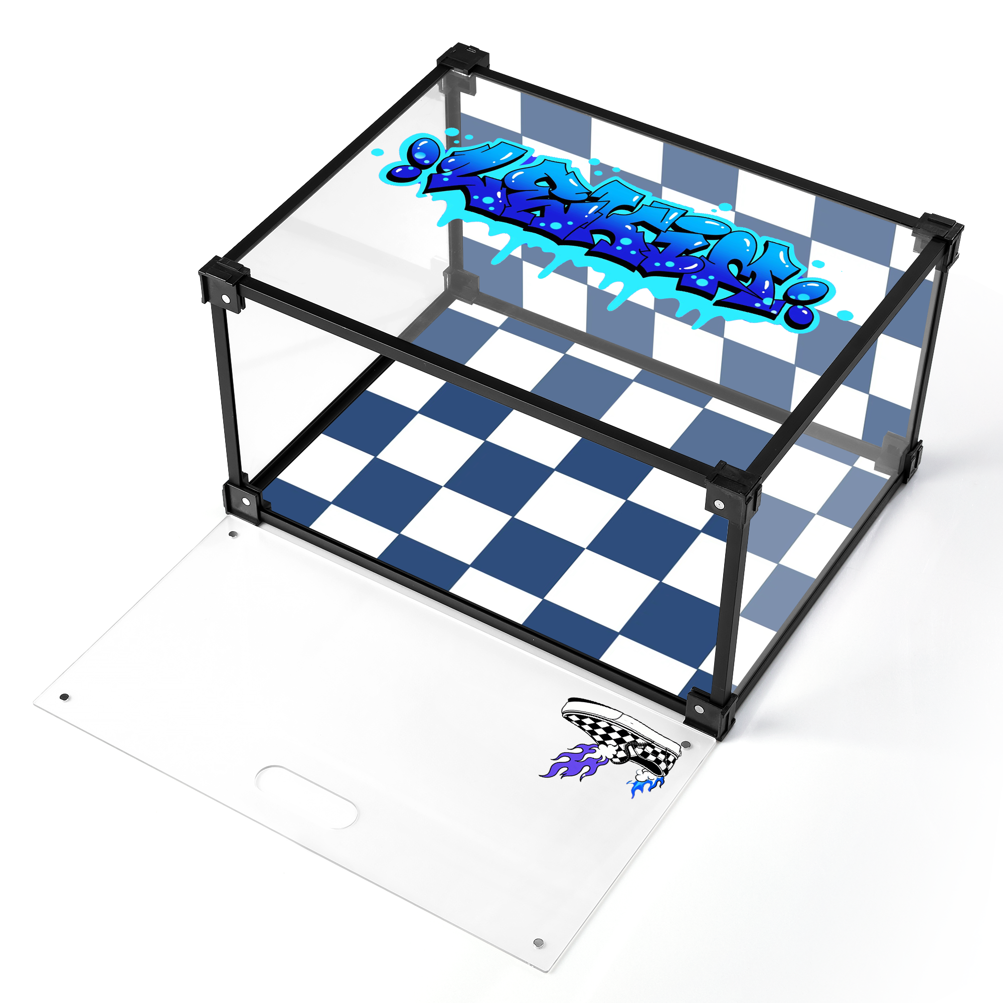 Checkered Pioneer Custom Acrylic Shoe Display Box