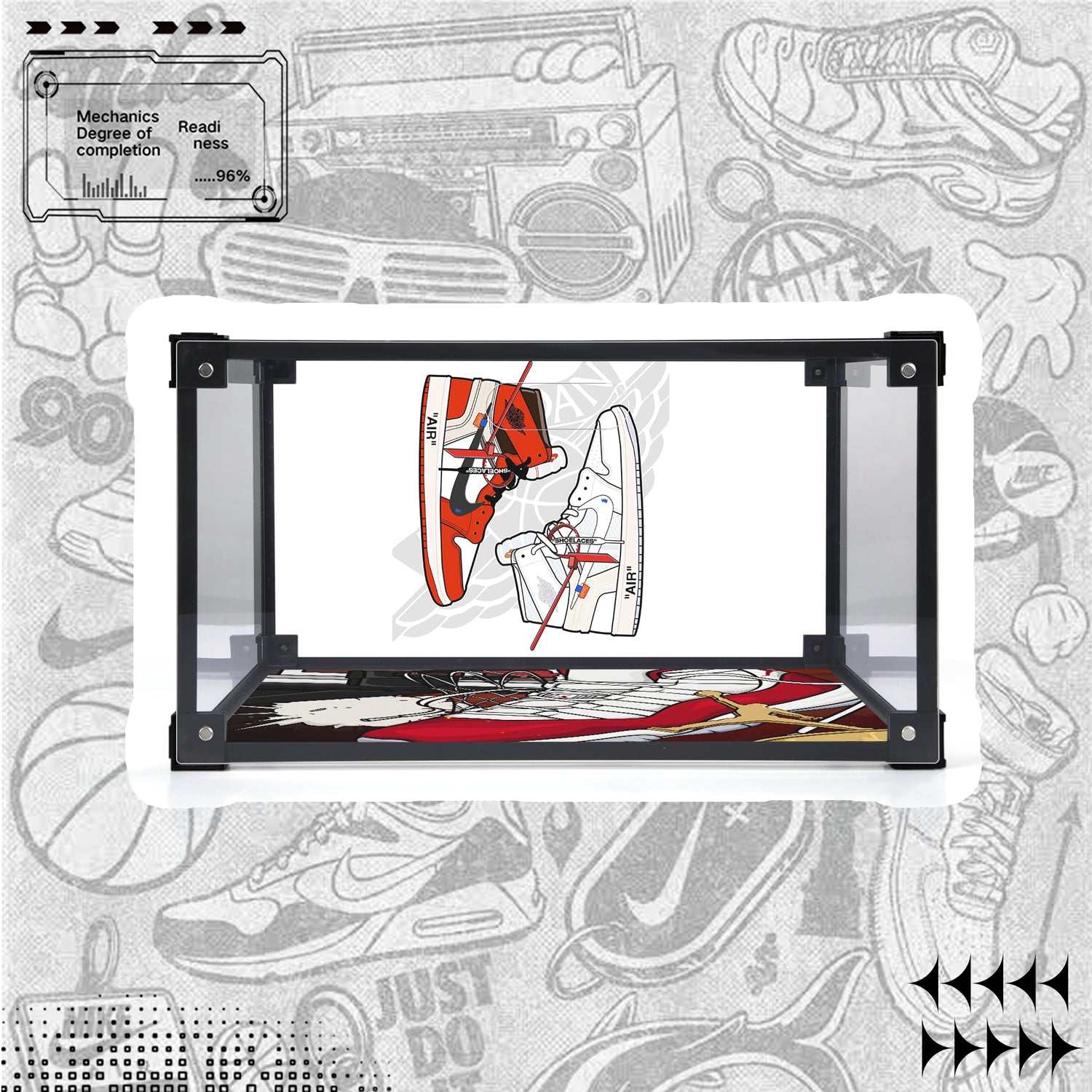 Shoe Display Box Sticker Shoebox illustration Custom Acrylic Shoe Display Box – BVBOX®