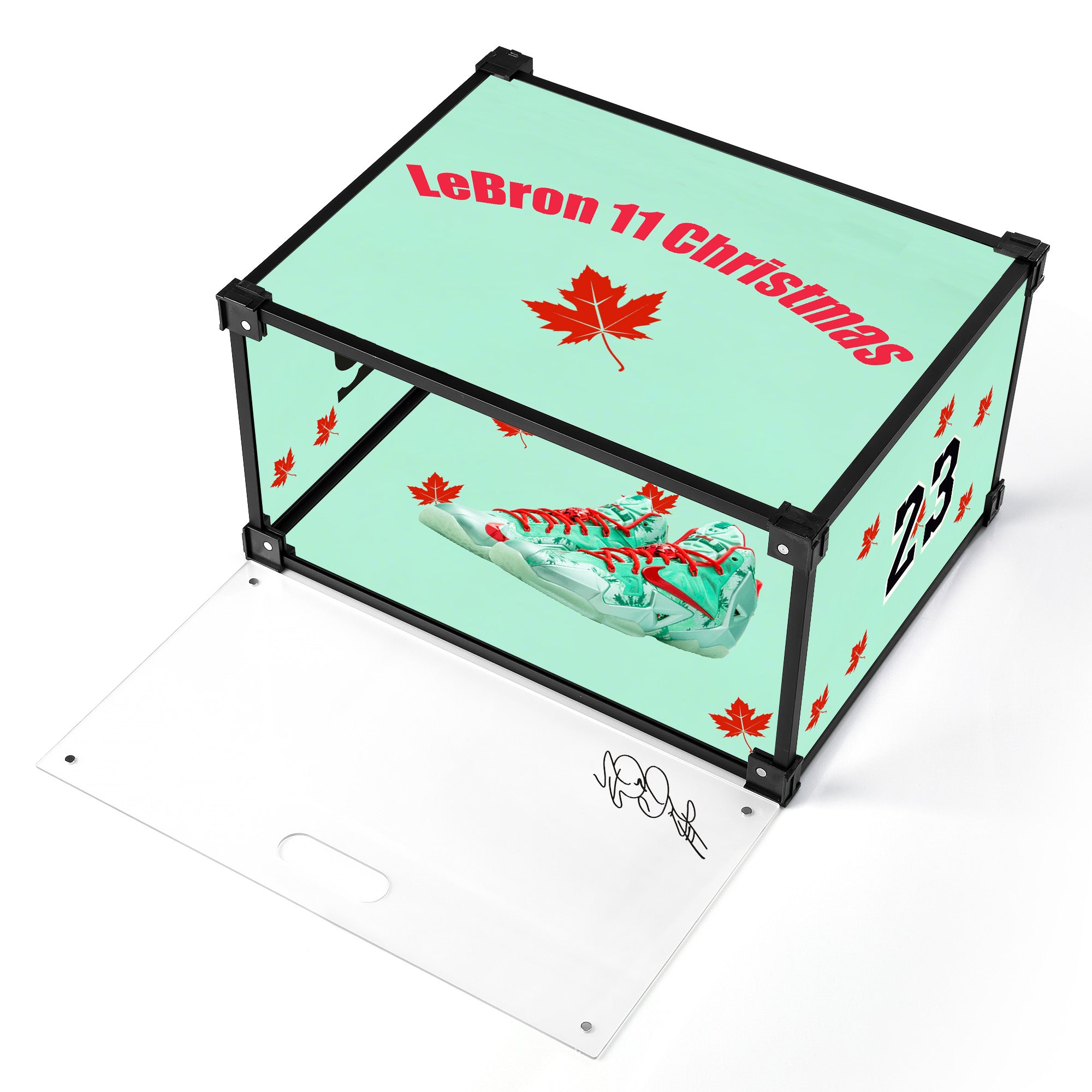 Maple Christmas LeBron 11 Custom Acrylic Display Shoe Box