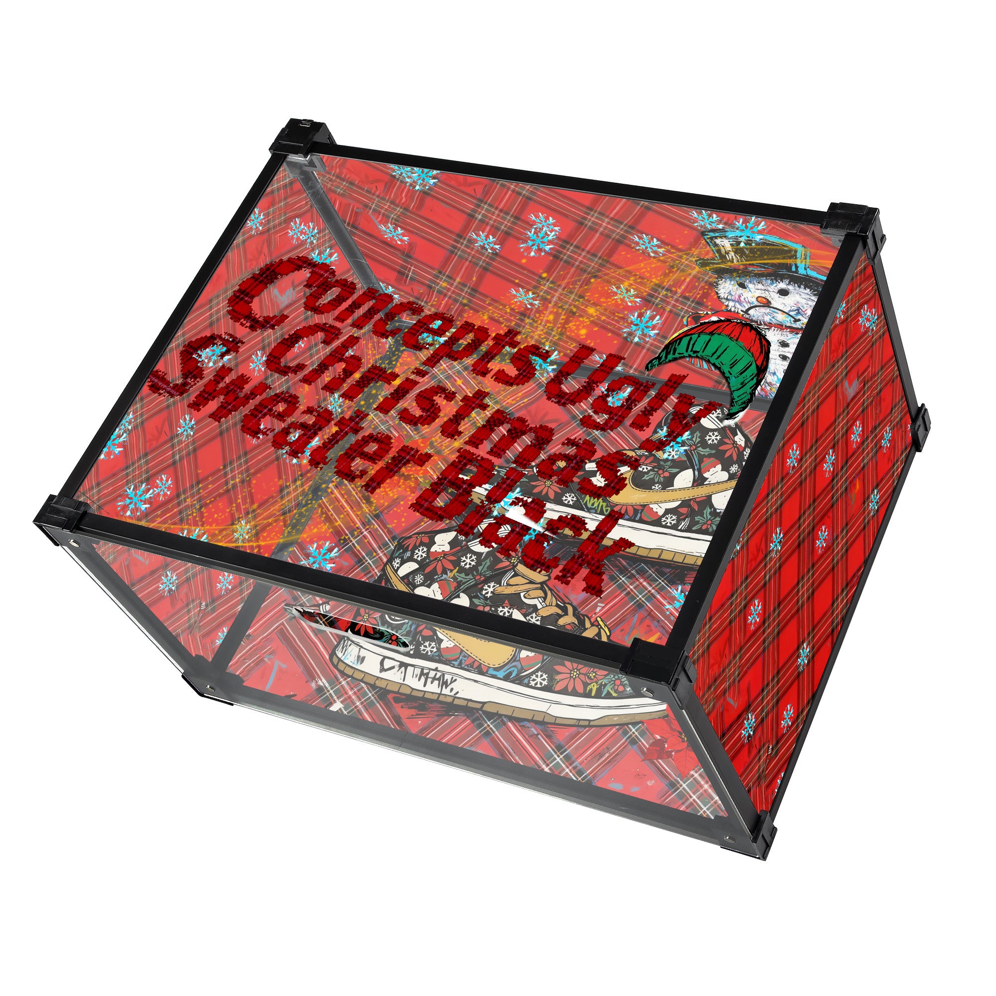 Plaid Christmas Sneaker Custom Acrylic Display Shoe Box