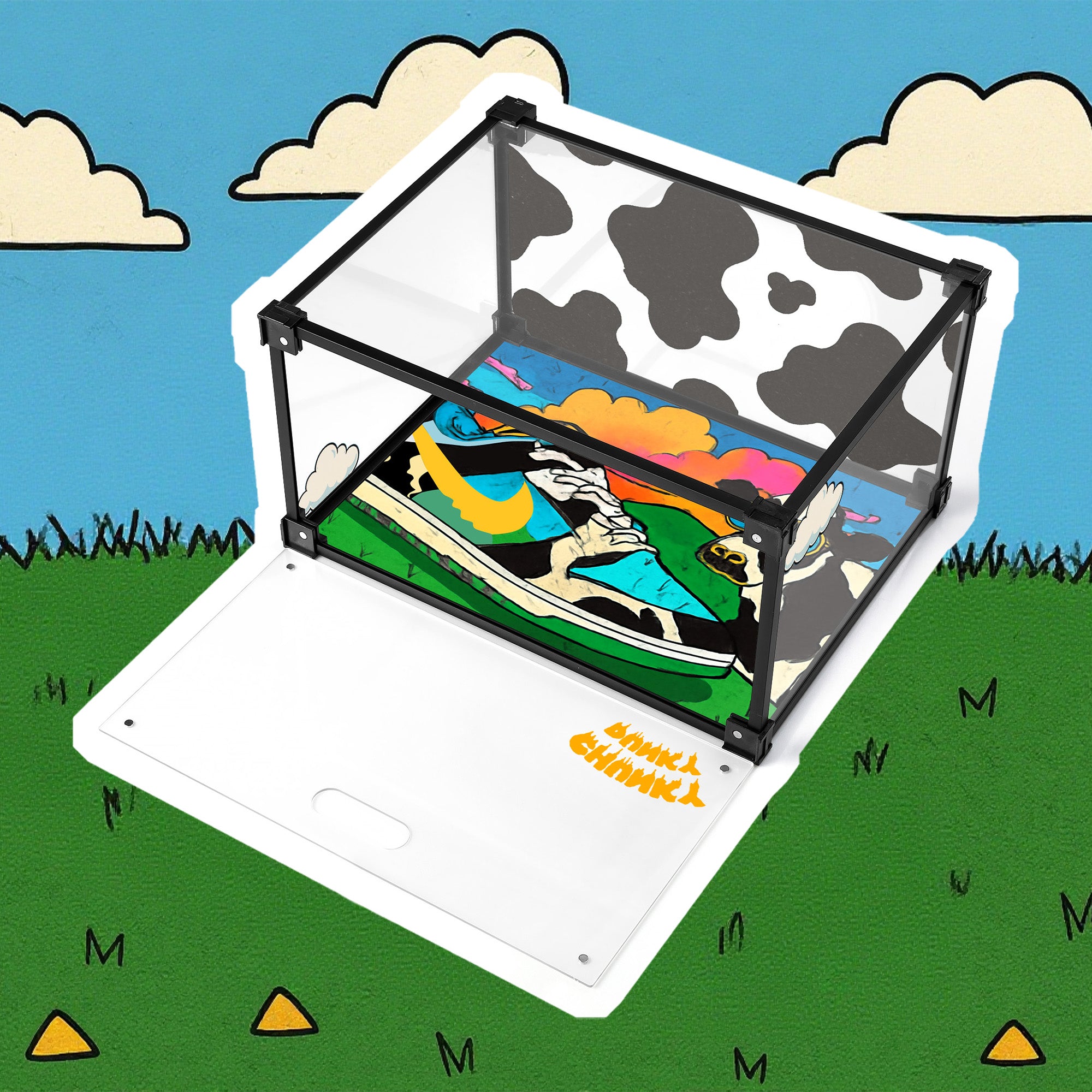 Dunk Cow Graffiti Custom Acrylic Shoe Display Box