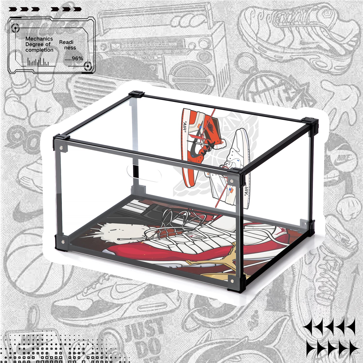 Shoe Display Box Sticker Shoebox illustration Custom Acrylic Shoe Display Box – BVBOX®