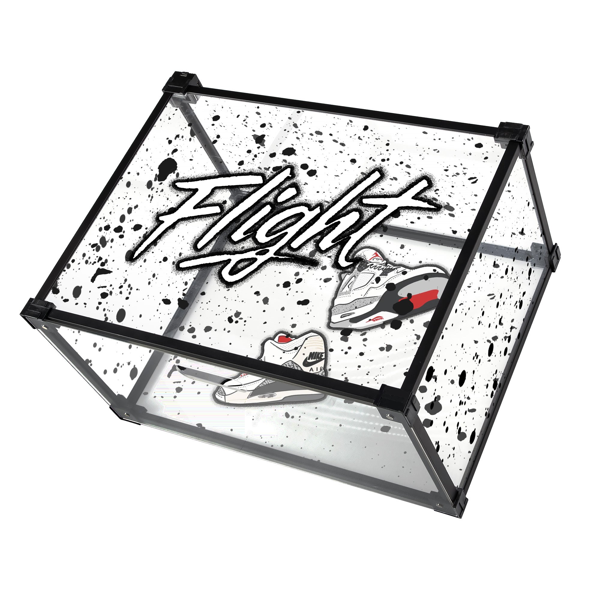 AJ4 White Cement Splash Custom Acrylic Shoe Display Box