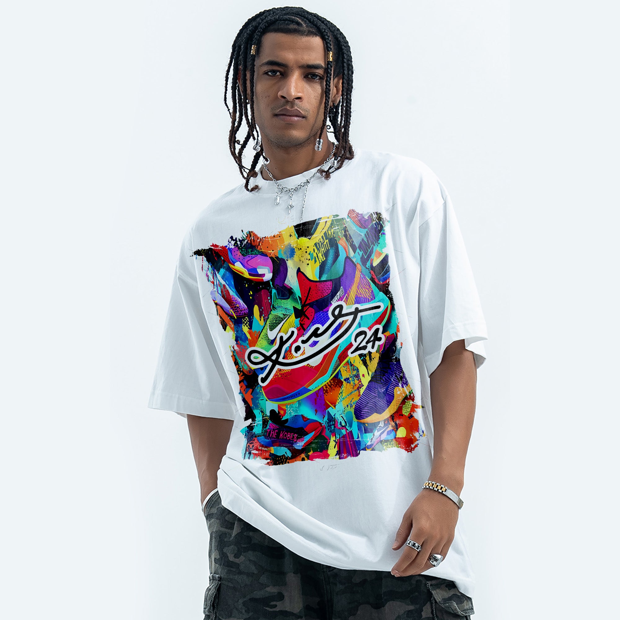 BVBOX What The Artwave T-Shirt Fashion Loose Cotton Short Sleeves