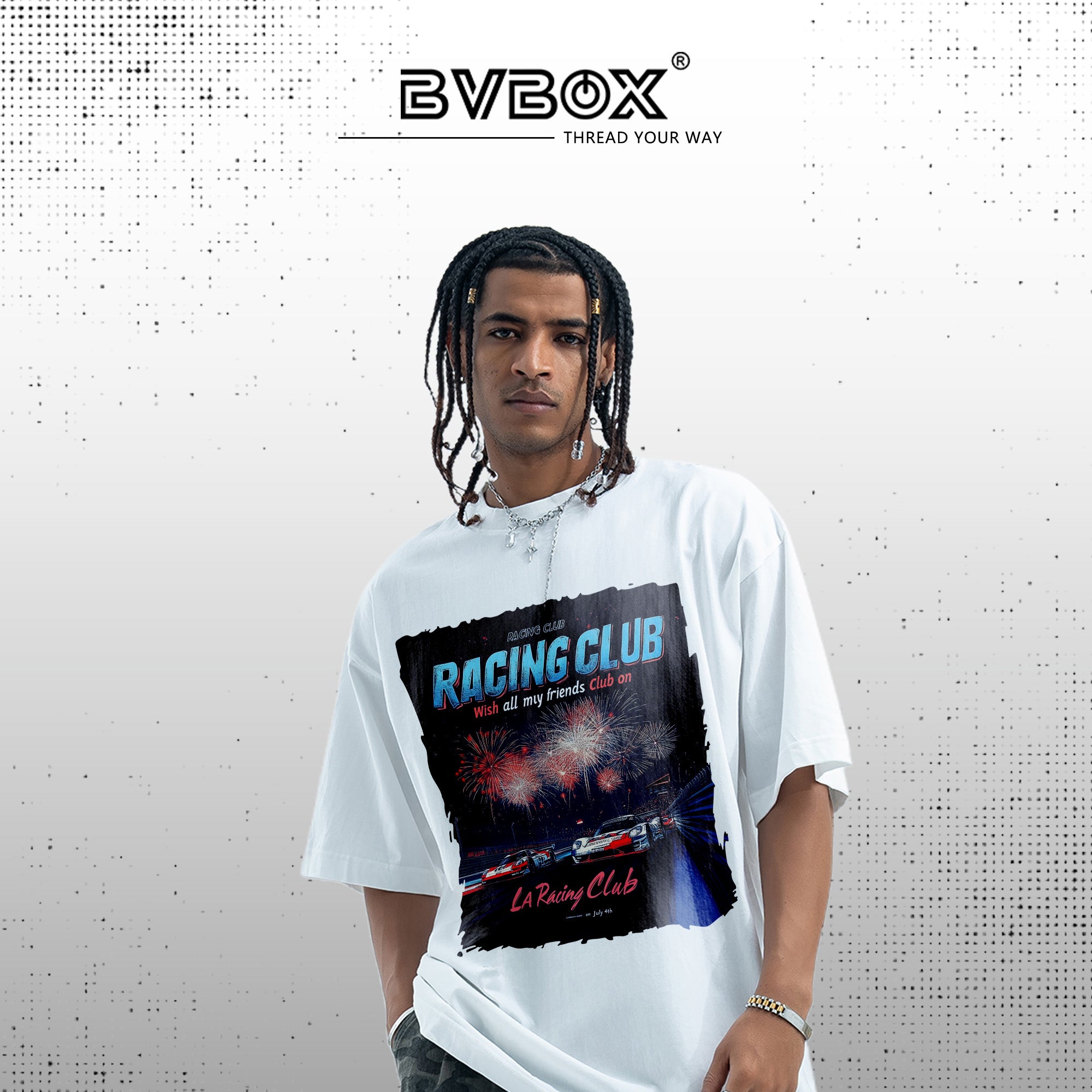 BVBOX Midnight Grand Prix T-Shirt Fashion Loose Cotton Short Sleeves