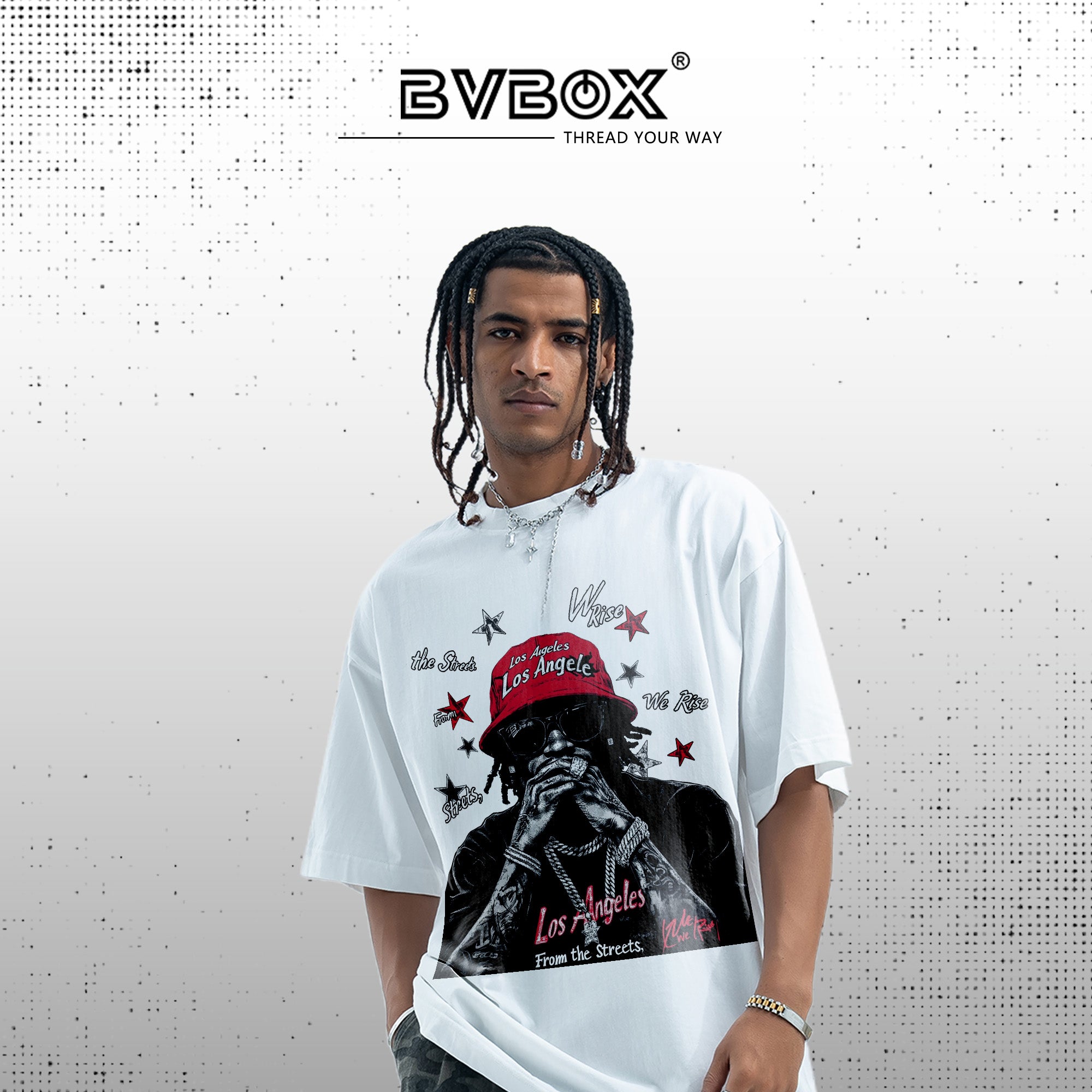BVBOX L.A. Streets Fashion Loose Cotton Short Sleeves