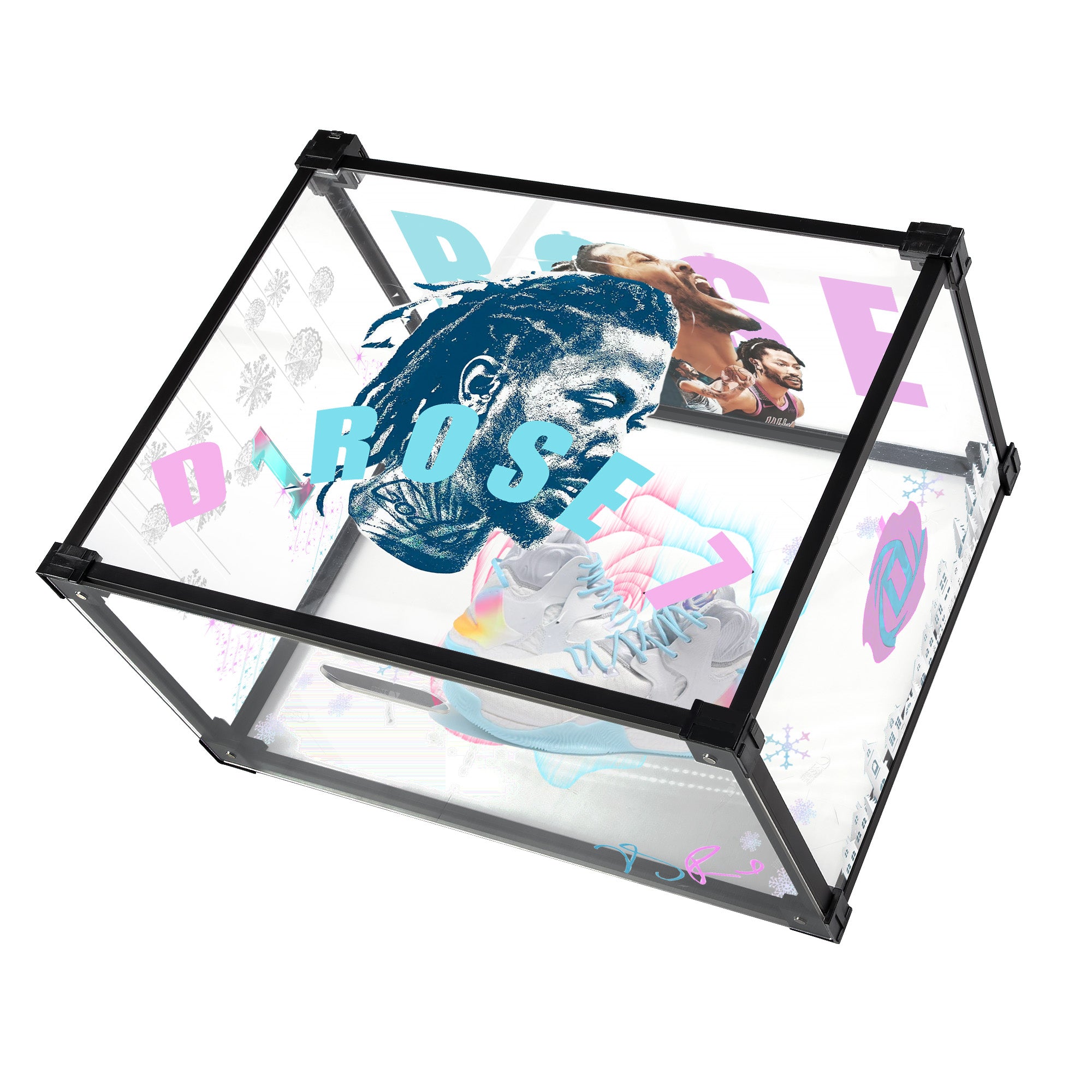 Rose Frost D Rose 7 White Christmas Custom Acrylic Display Shoe Box