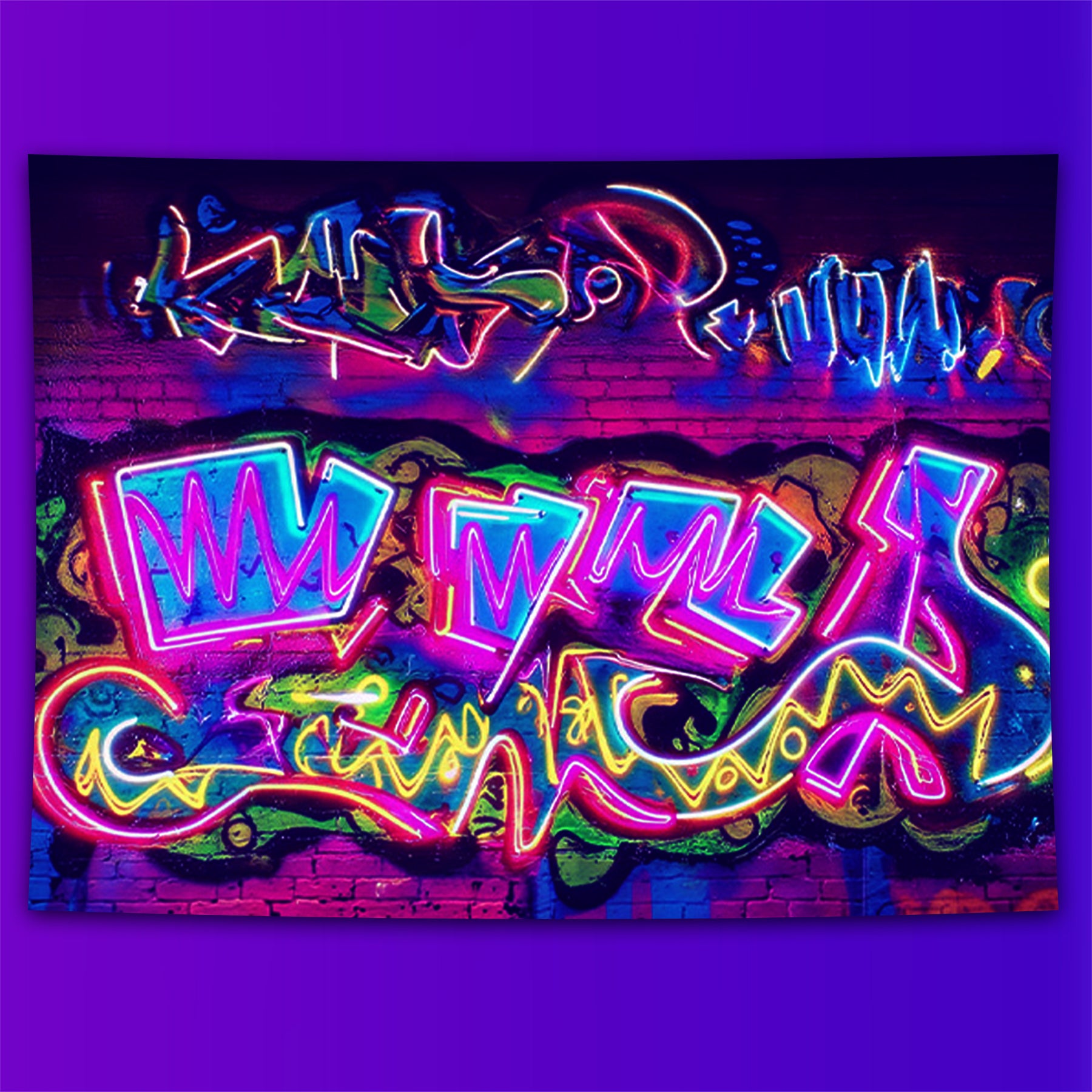 Neon Graffiti Fluorescent Decorative Bedroom Tapestry