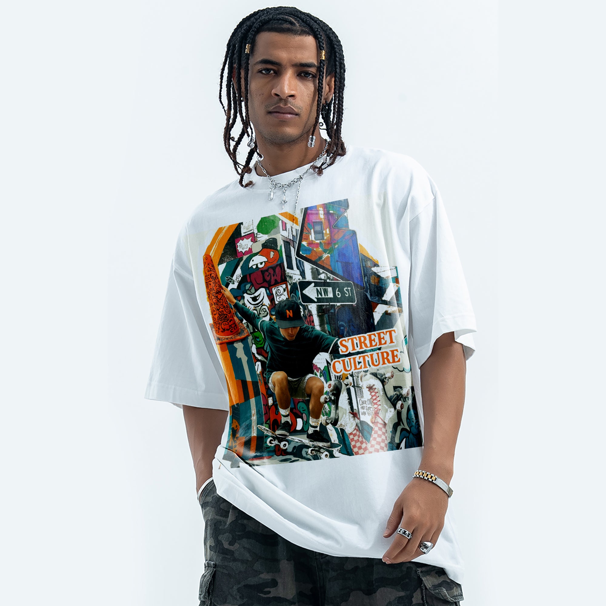 BVBOX Street Pulse T-Shirt Fashion Loose Cotton Short Sleeves