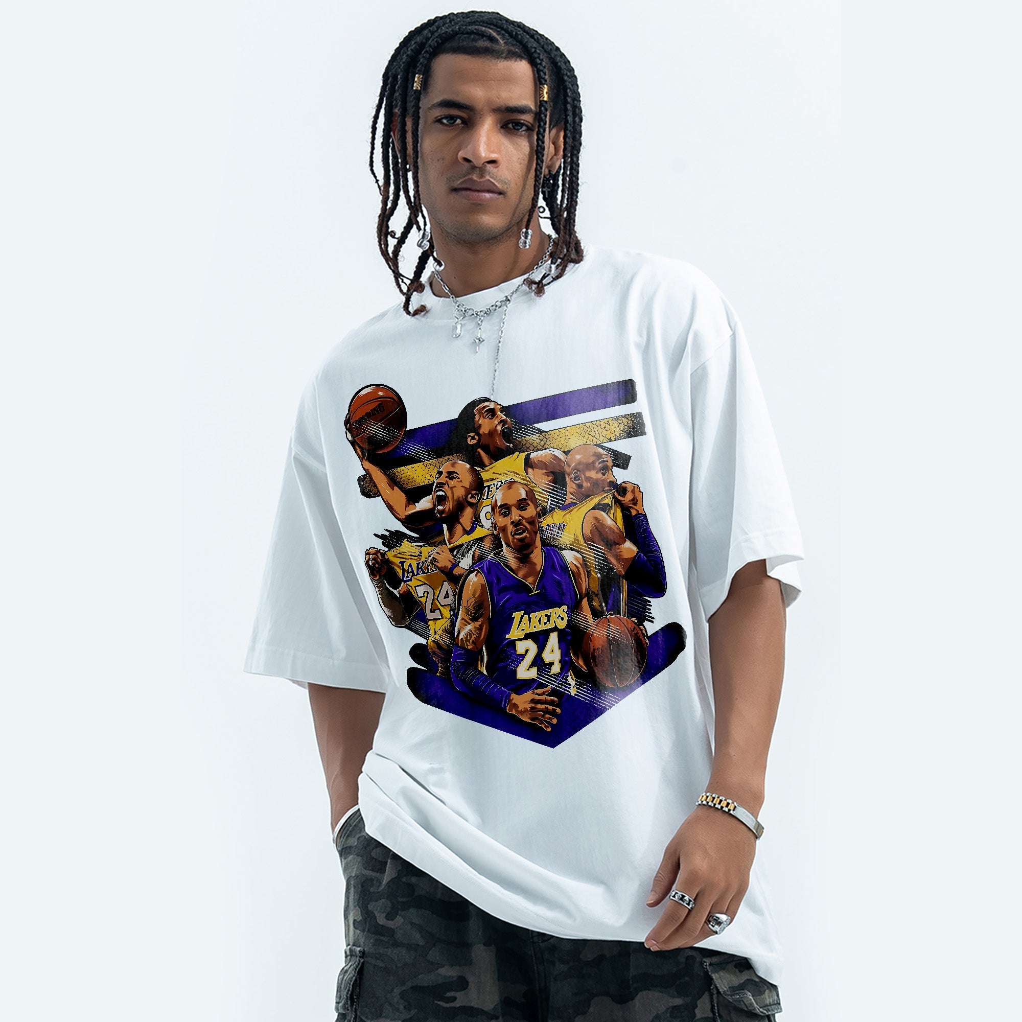 Purple Gold Glory T-Shirt Fashion Loose Cotton Short Sleeves