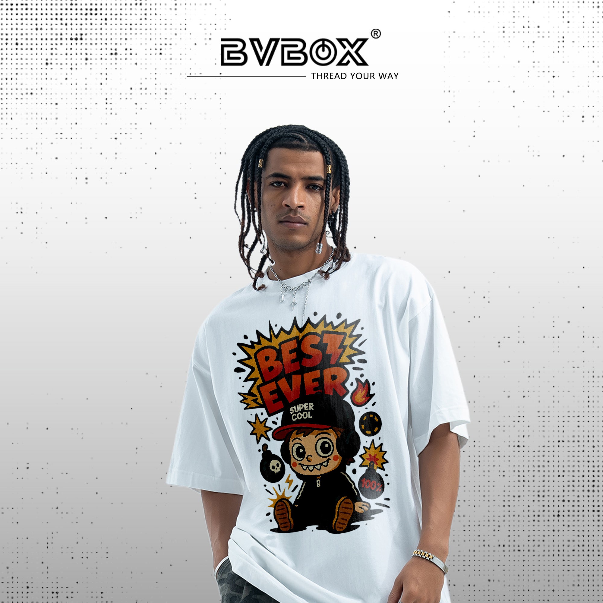 BVBOX Zap! Boi Fashion Loose Cotton Short Sleeves