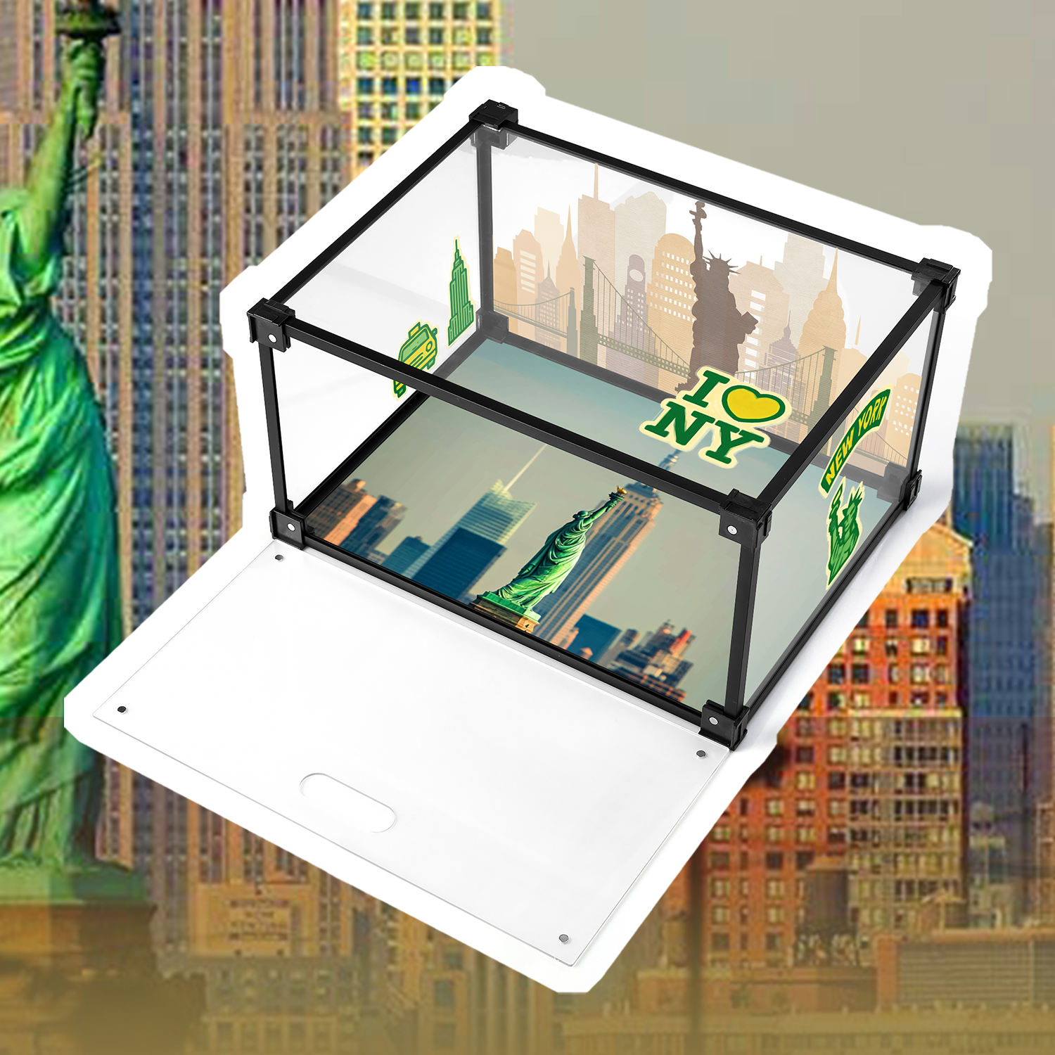 City Skyline Custom Acrylic Shoe Display Box