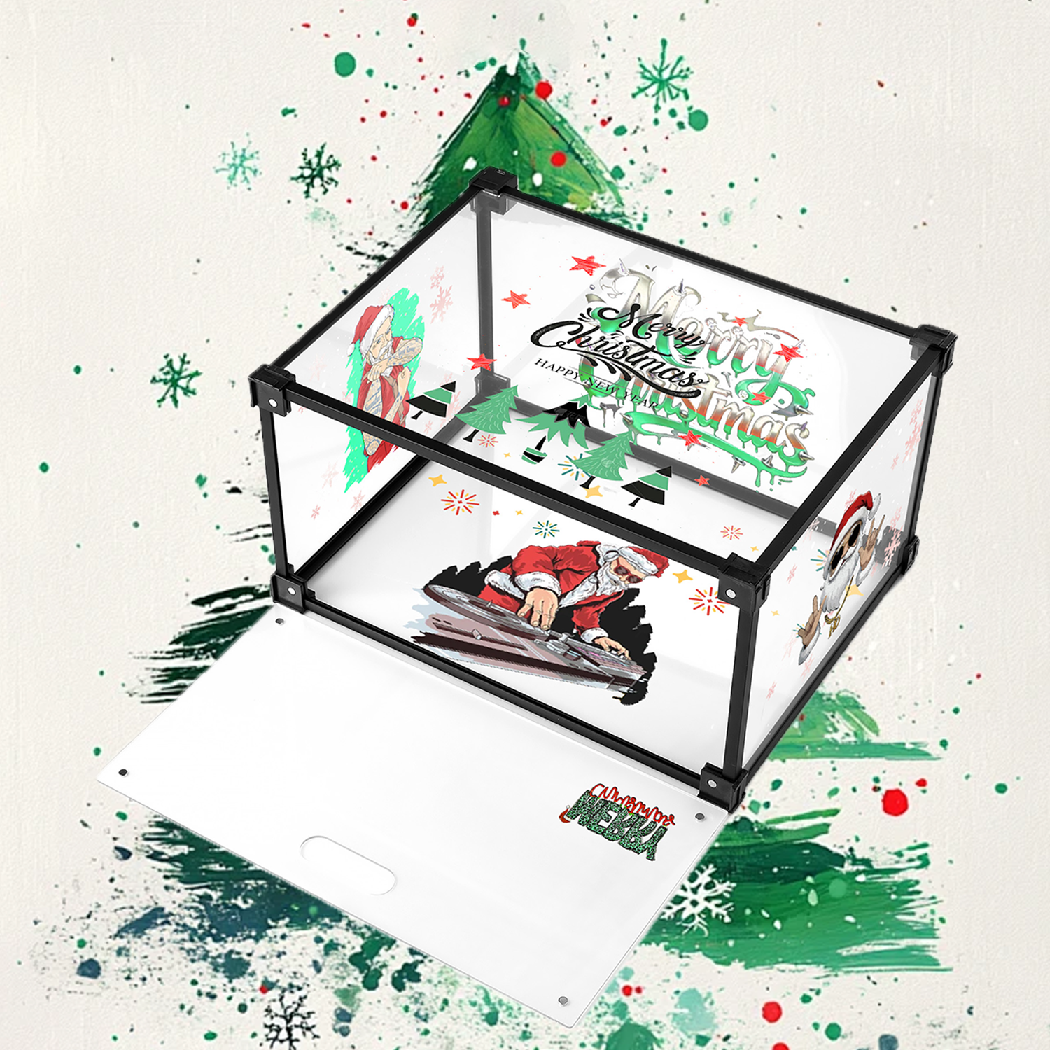 Chirstmas Party Custom Acrylic Display Shoe Box