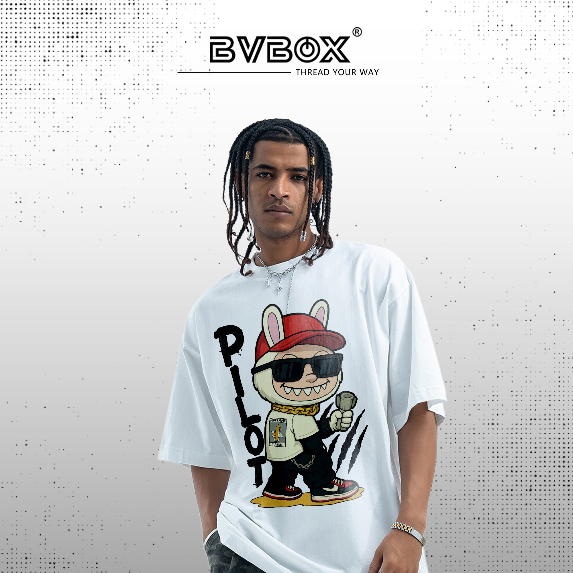 BVBOX Thug Bunny 07 Fashion Loose Cotton Short Sleeves