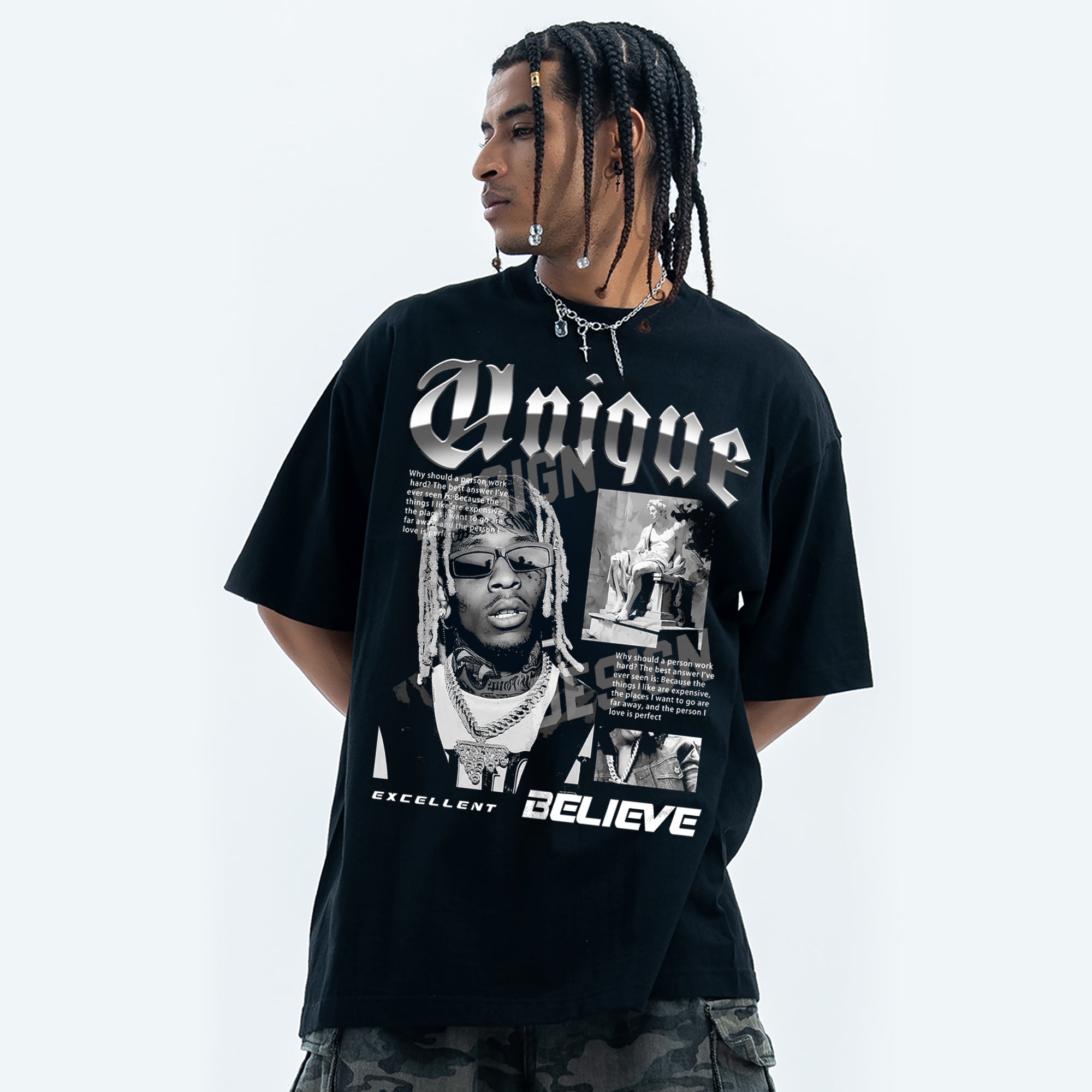 BVBOX Totem of Belief T-Shirt Fashion Loose Cotton Short Sleeves