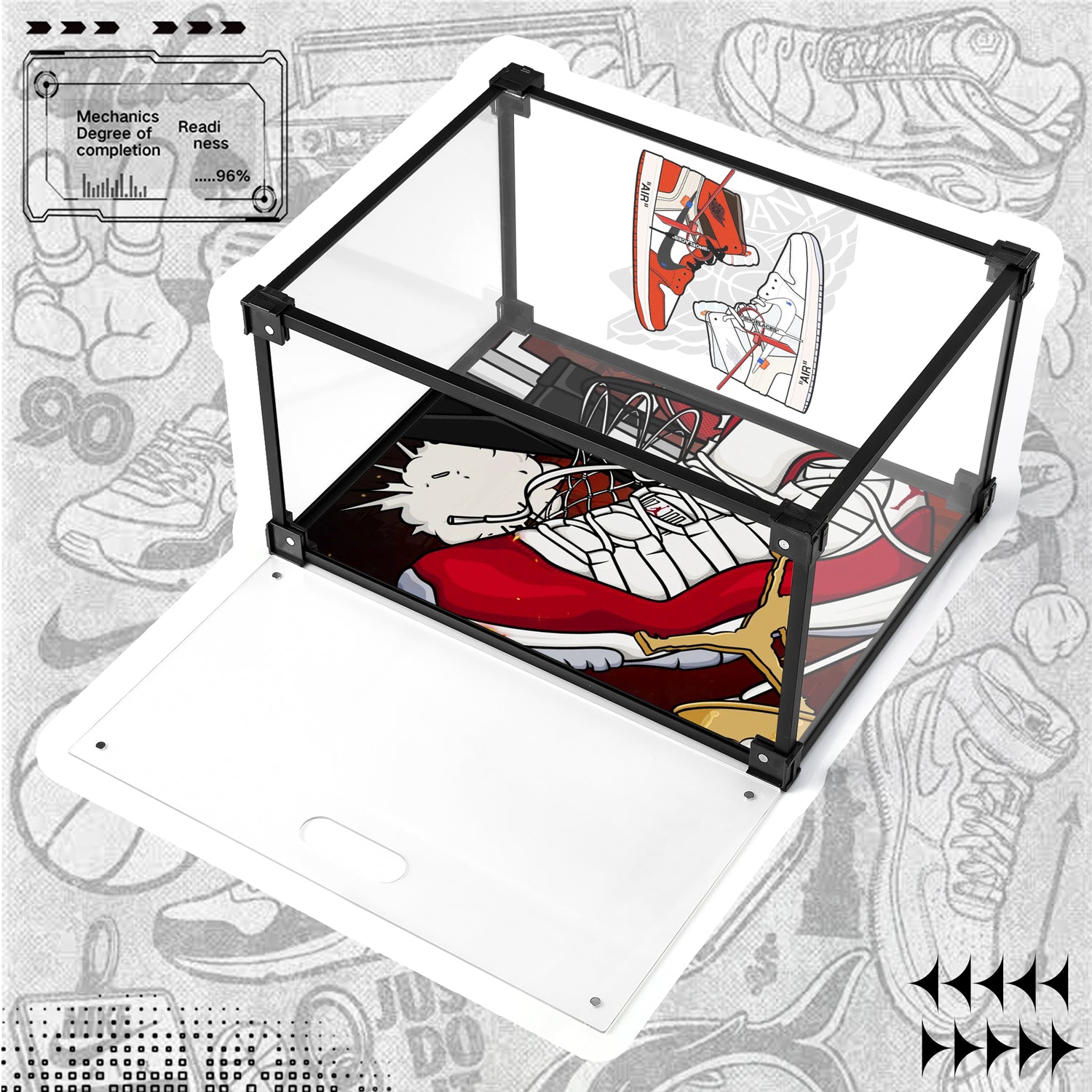 Shoe Display Box Sticker Shoebox illustration Custom Acrylic Shoe Display Box – BVBOX®