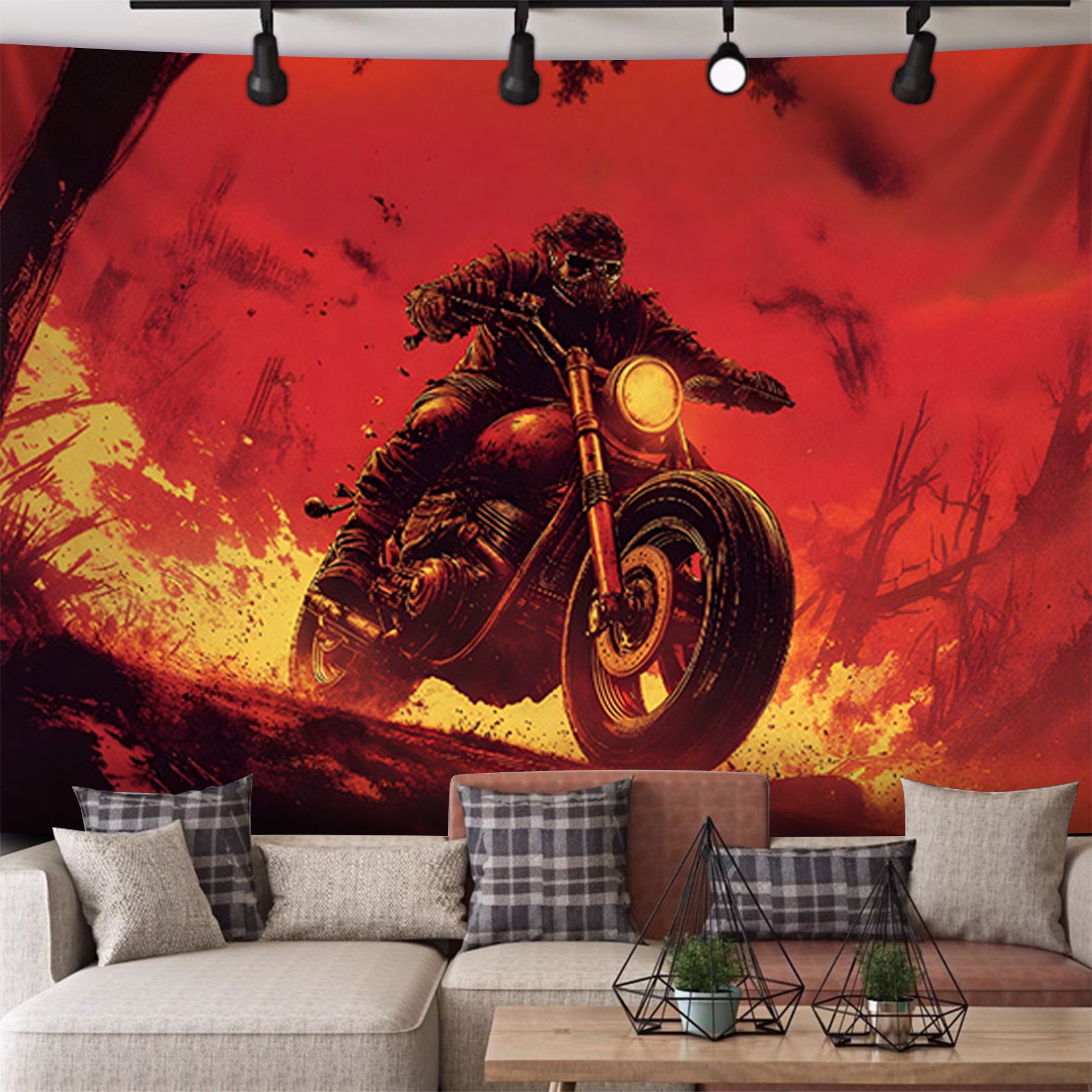 Inferno Rider Fashion Decoration Tapestry