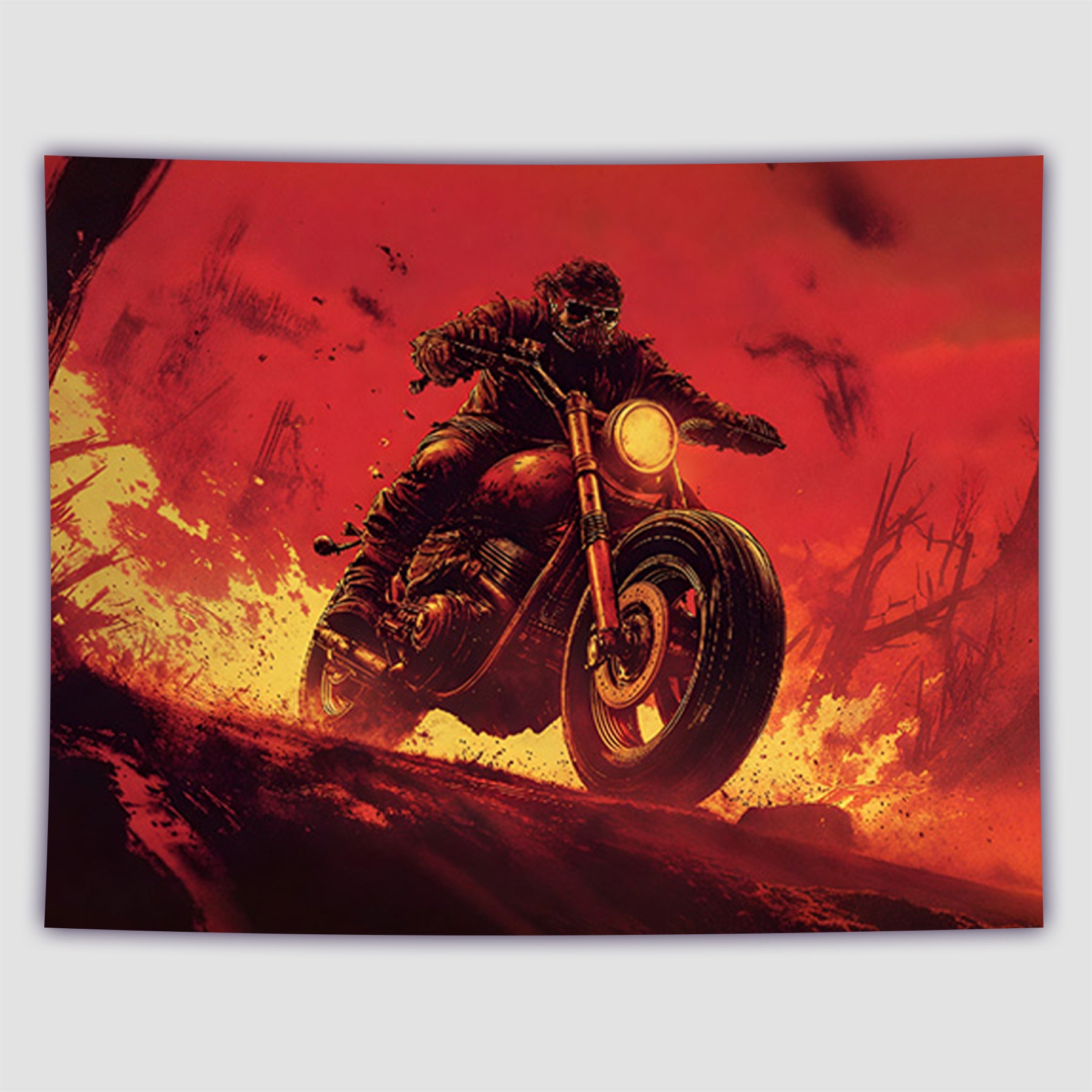 Inferno Rider Drawing Inferno Rider Fashion Decoration Tapestry – BVBOX®