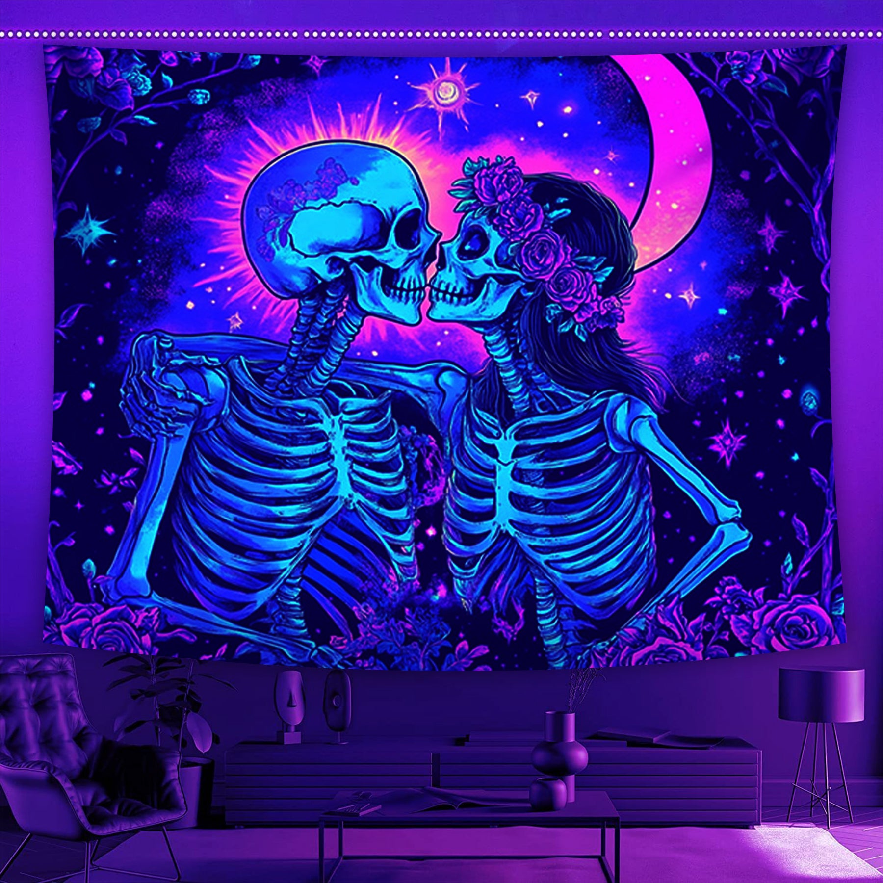 Eternal Love Fluorescent Decorative Bedroom Tapestry