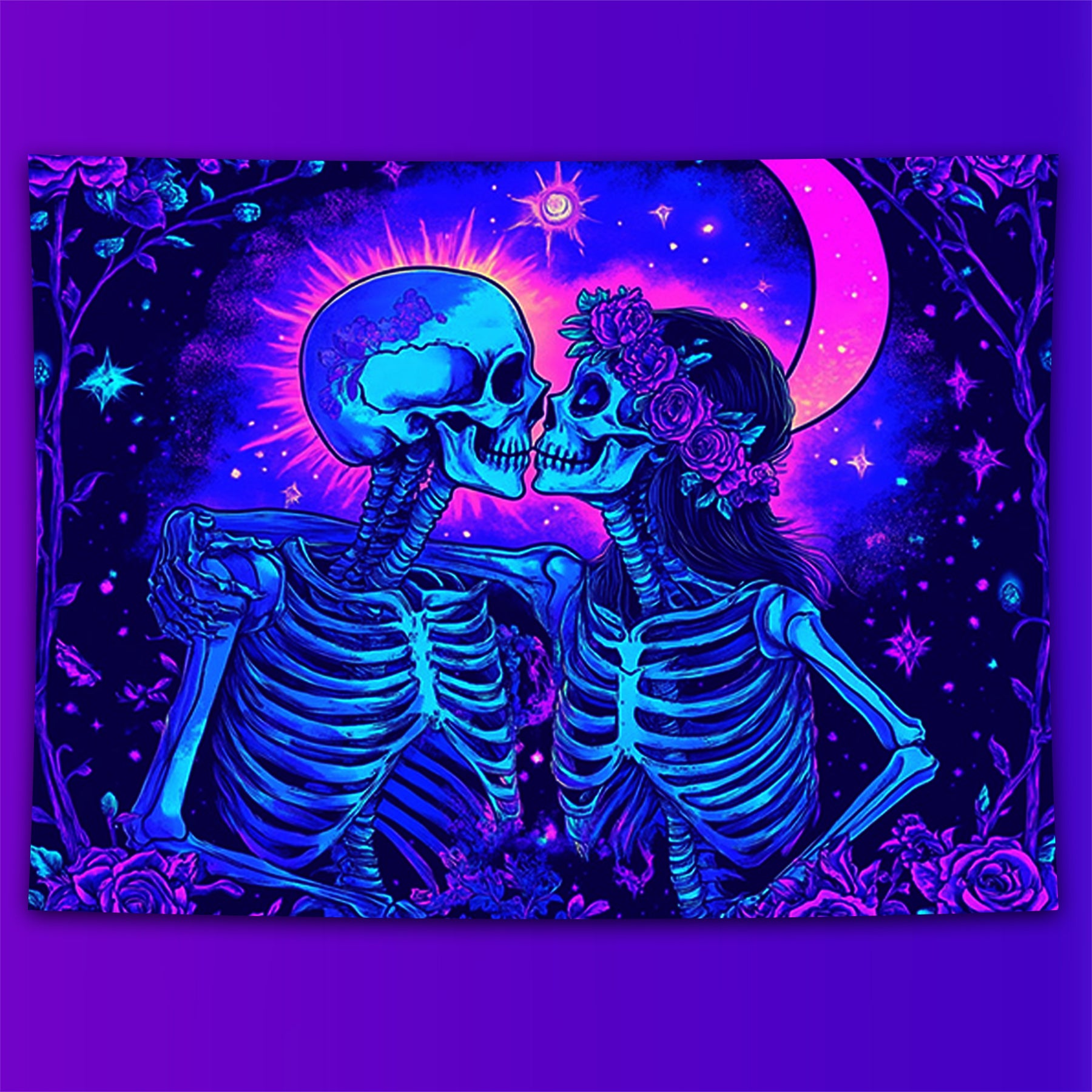Eternal Love Fluorescent Decorative Bedroom Tapestry