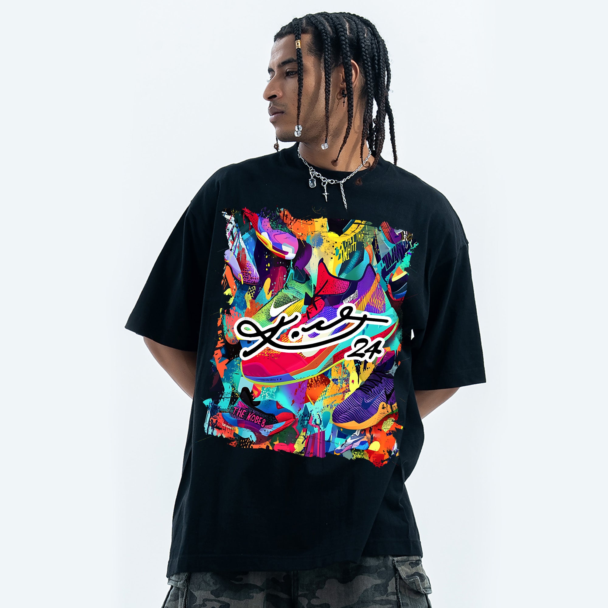 BVBOX What The Artwave T-Shirt Fashion Loose Cotton Short Sleeves