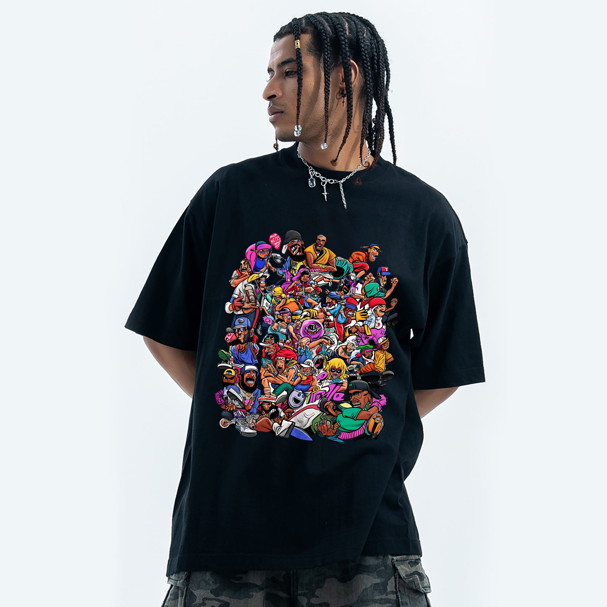 BVBOX Street Comics T-Shirt Fashion Loose Cotton Short Sleeves