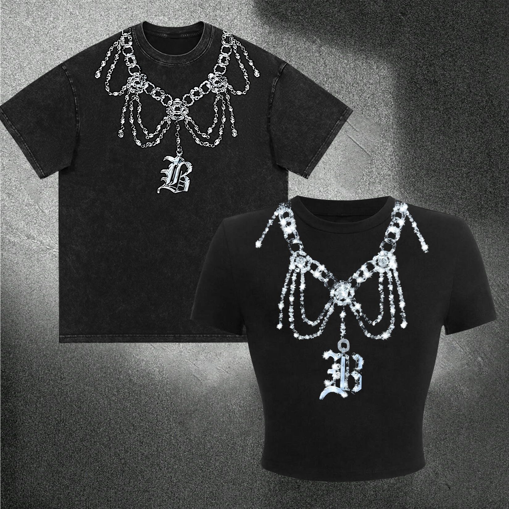 Gothic Bling Matching Couple T Shirt