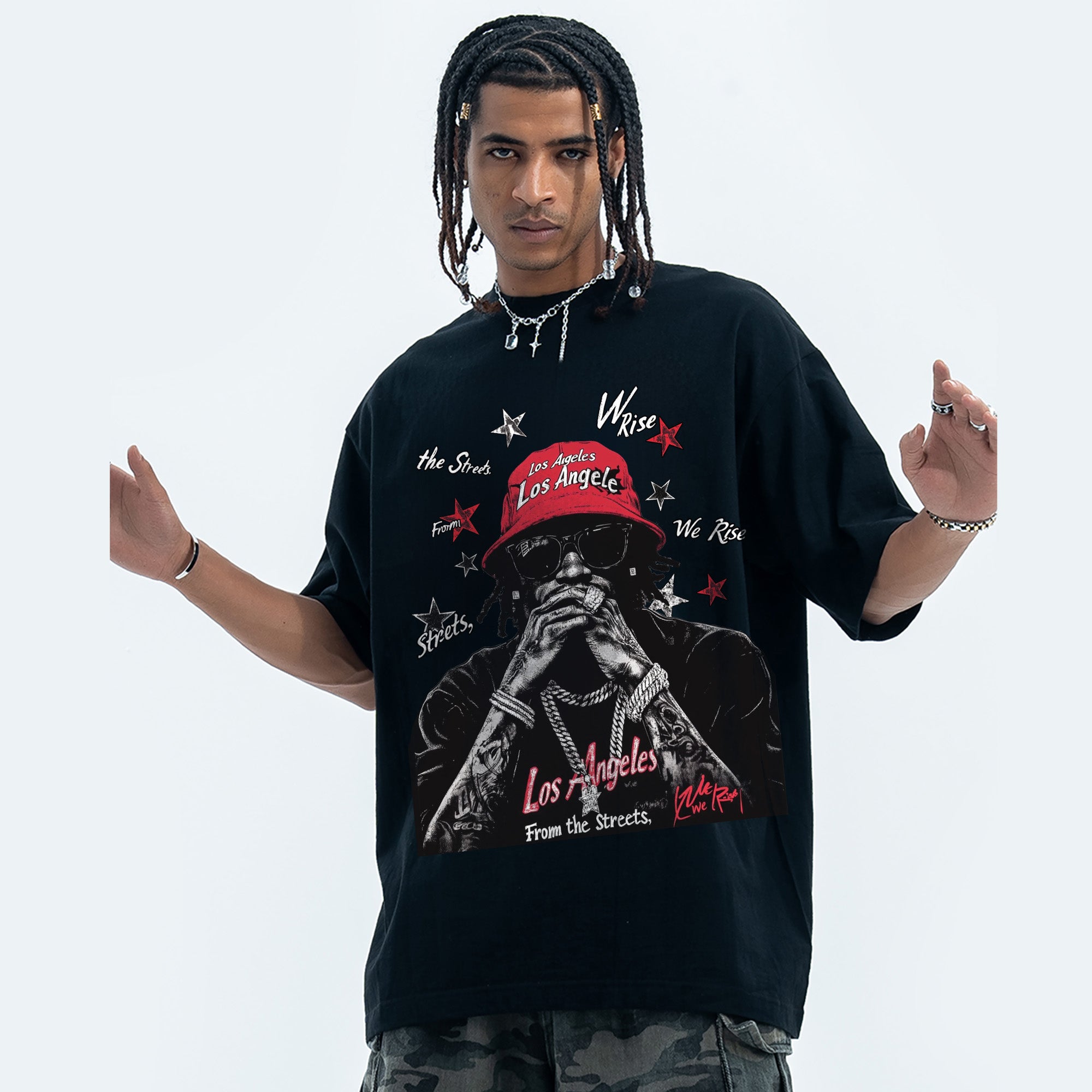 BVBOX L.A. Streets Fashion Loose Cotton Short Sleeves