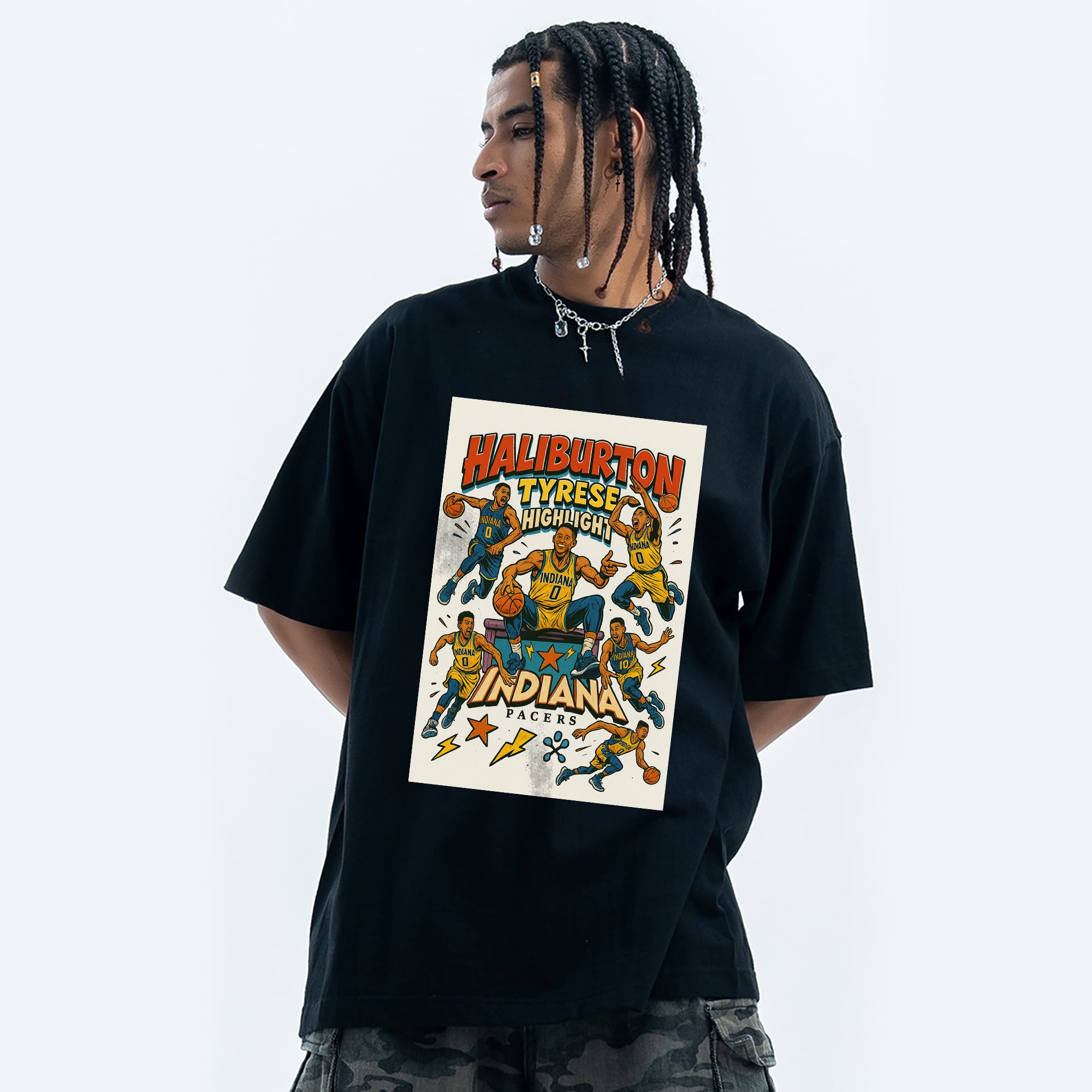 BVBOX Black&Gold Shoe Box × Trendy Tee  Fashion Two-Piece Set