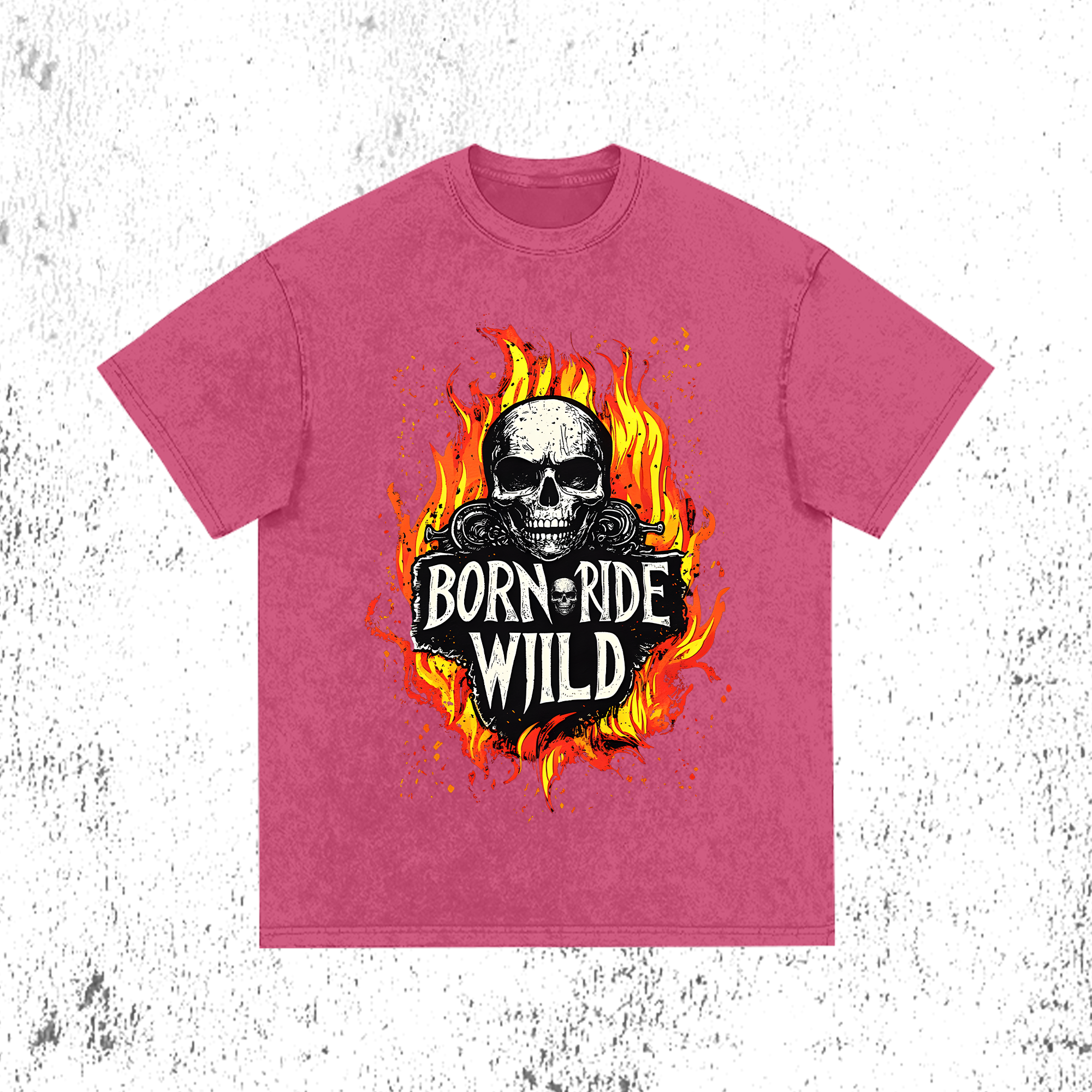 Born to Ride Streetwear Oversized Washed Tee