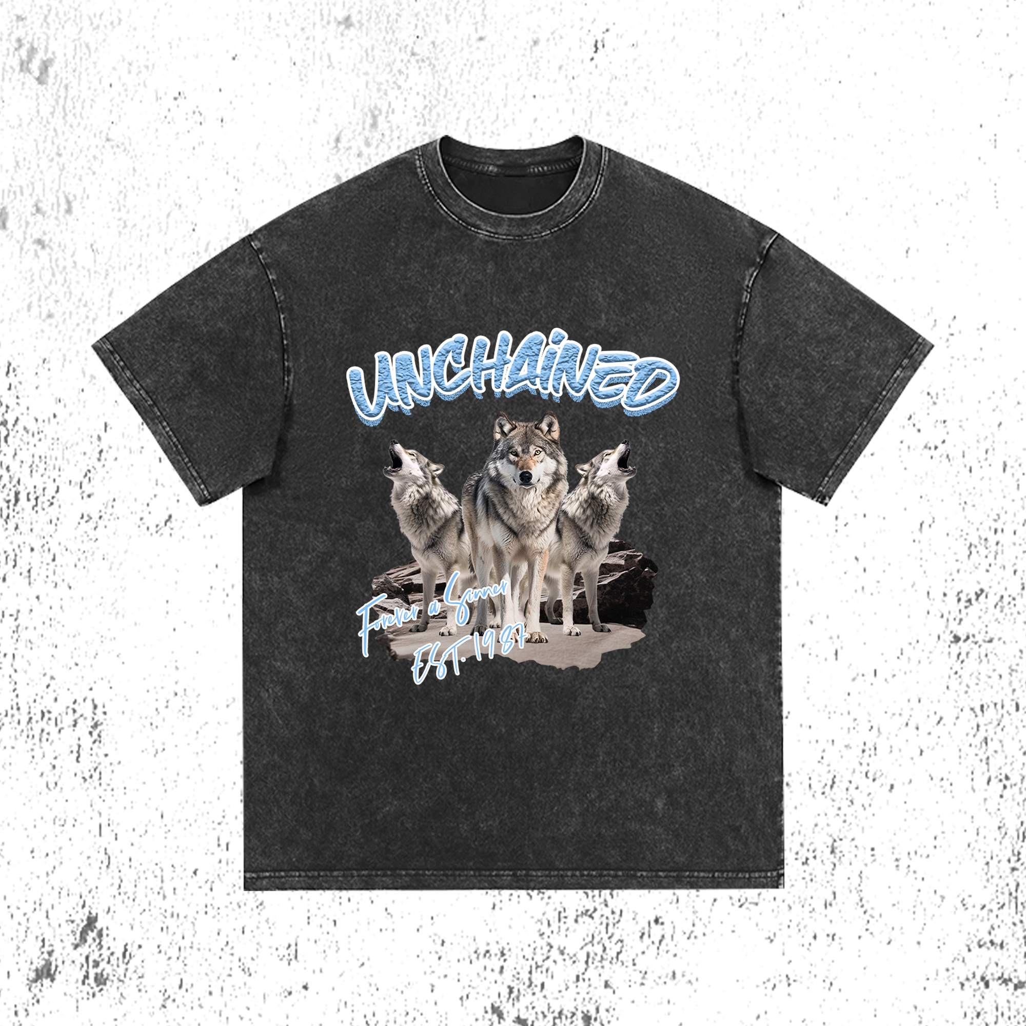 Lone Howl Streetwear Oversized Washed Tee