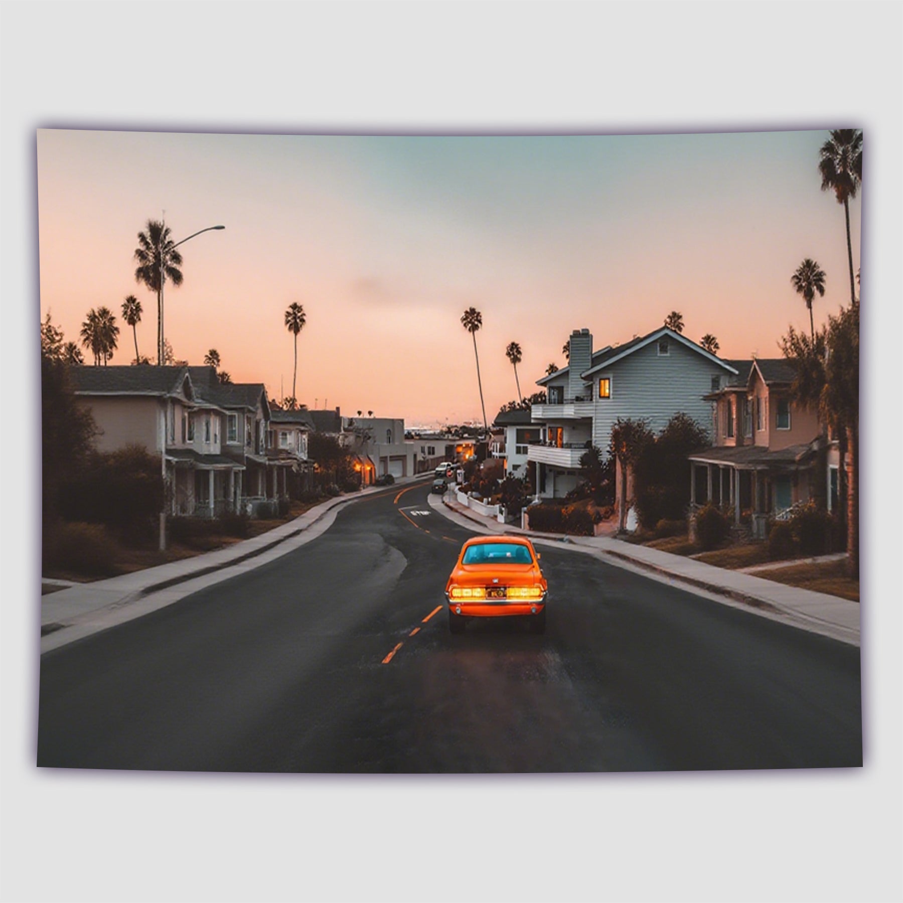 Palm Sunset Road Fashion Wall Haning Decoration Tapestry