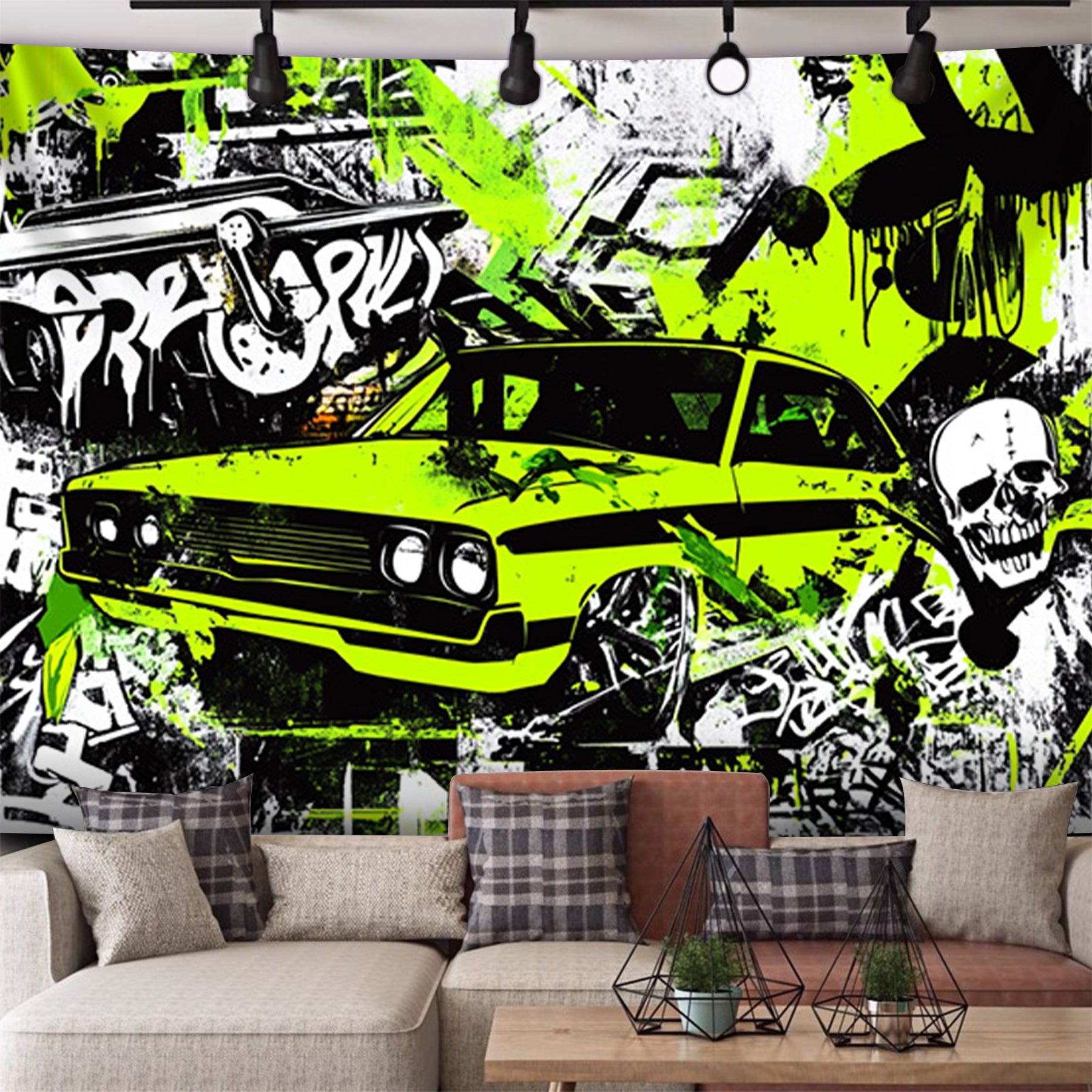 Neon Drift Fashion Decoration Tapestry