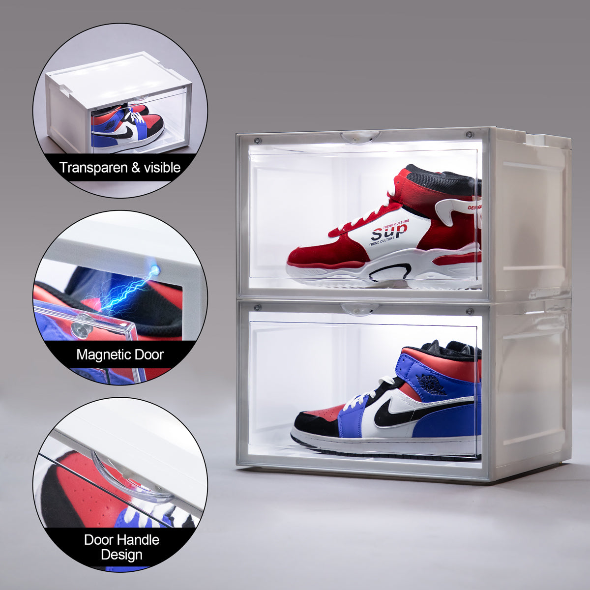 Transparent Drop Side LED Acrylic Shoe Box – BVBOX®