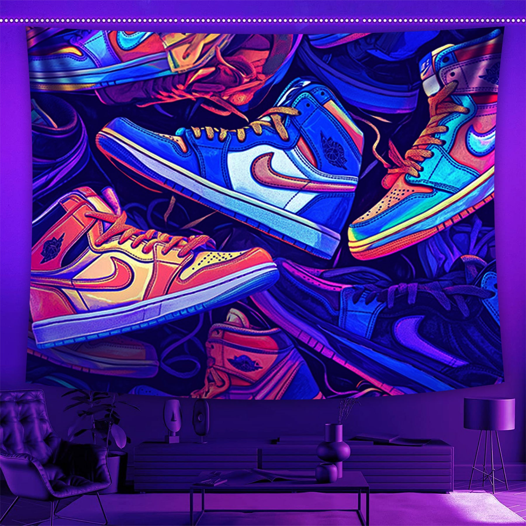 Neon Fever Fluorescent Decorative Bedroom Tapestry