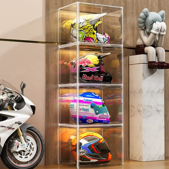 Motorcycle Helmet Storage Display Case, 3