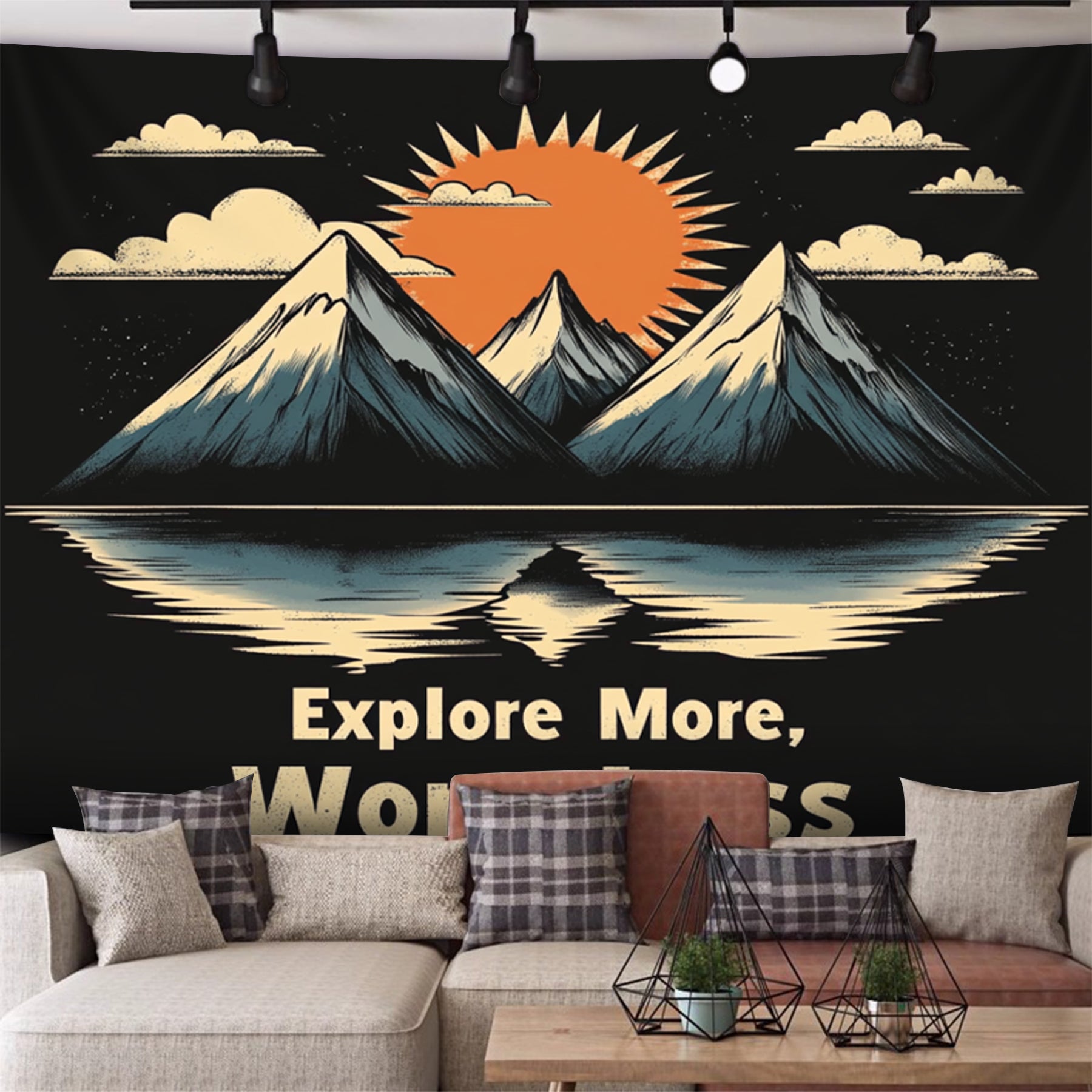 Mountain and River Exploration Fashion Wall Haning Decoration Tapestry